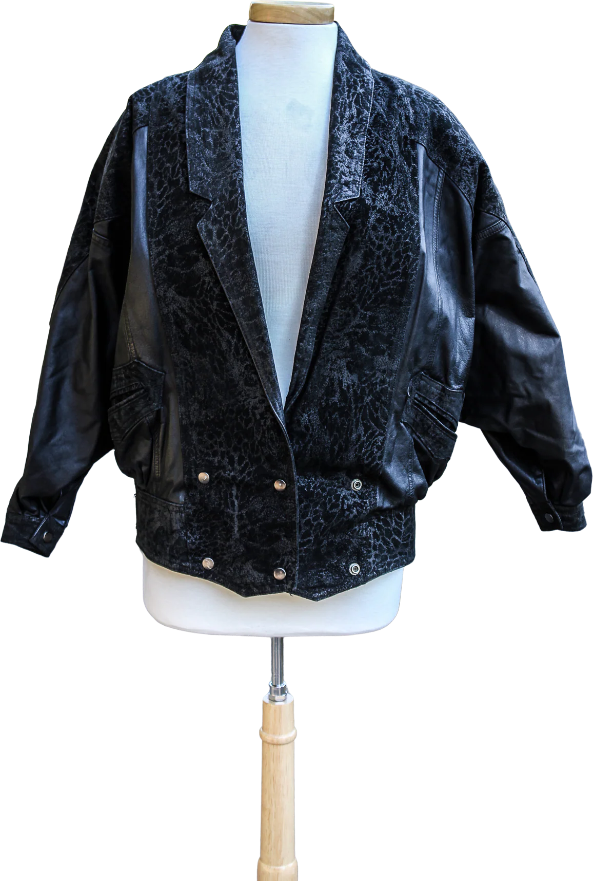 80s Black Leather Rocker Jacket By Winlit