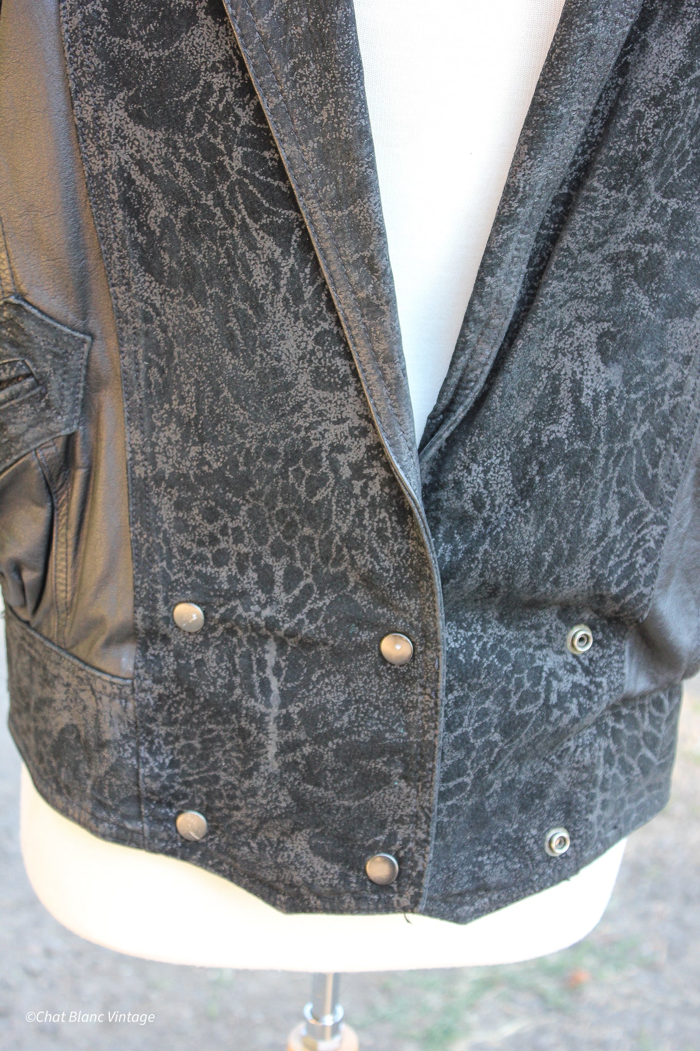 80s Black Leather Rocker Jacket By Winlit - Image 4