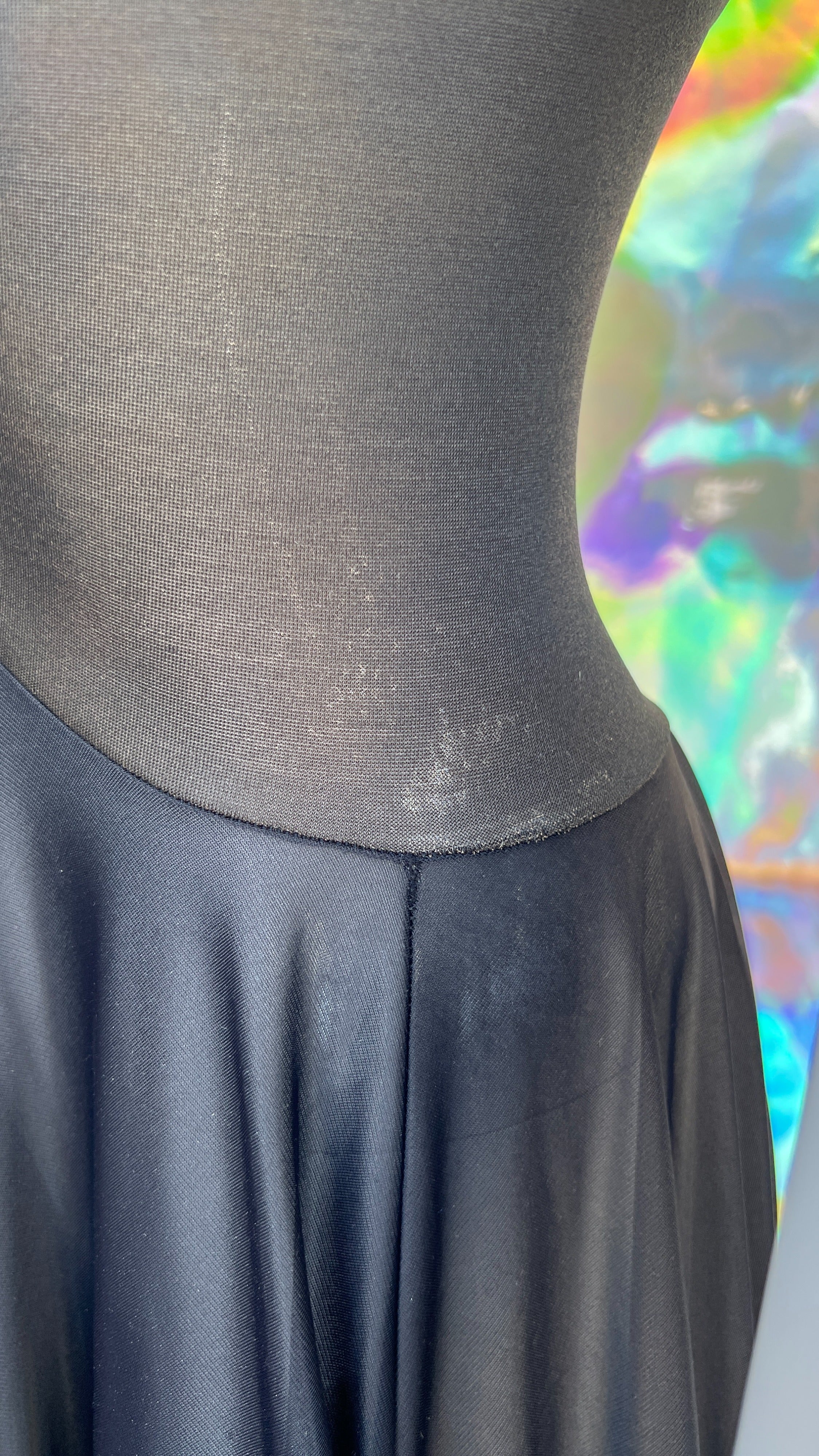 80s Black Maxi Twist Center Slip Dress  by Olga - Image 10