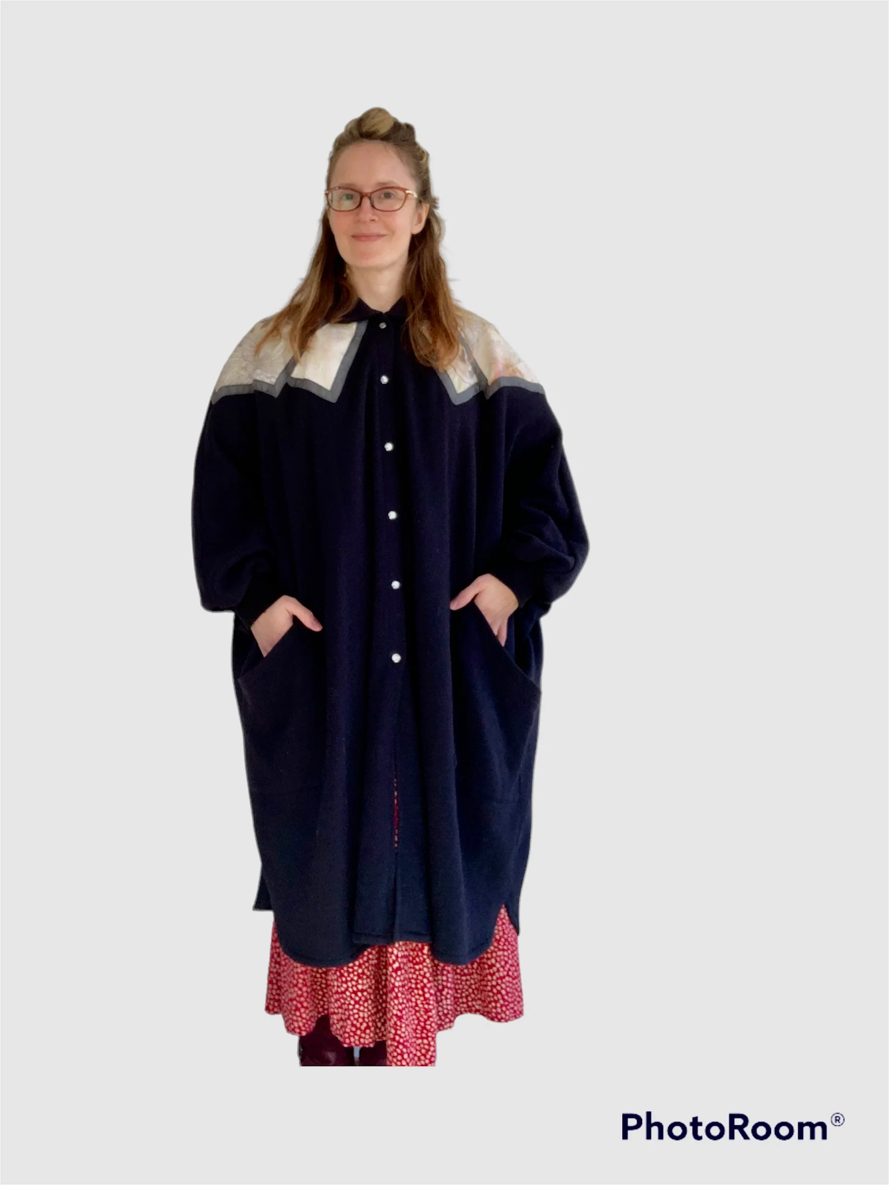 80s Black New York Swan Art Coat One Size Poncho Soft By Sachi - Image 9