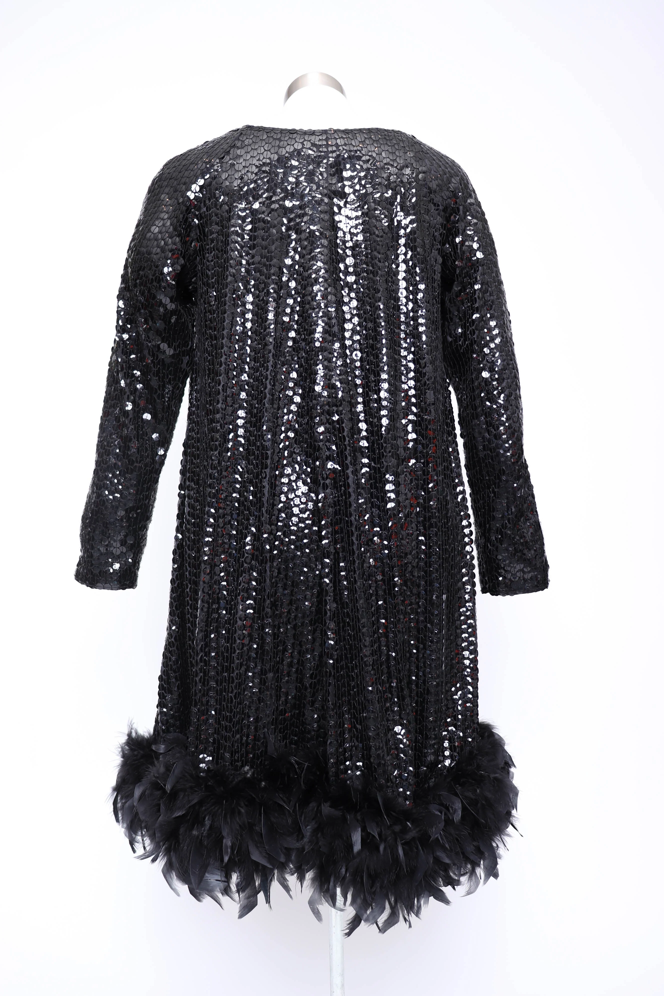 80s Black Sequin Dress L/xl by  I Magnin - Image 6