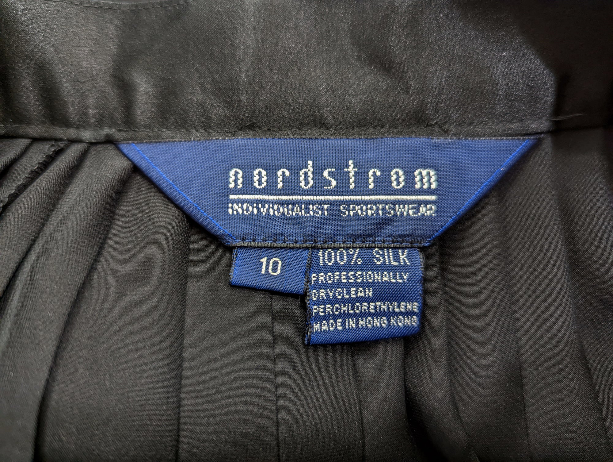 80s Black Silk Pleated Midi Wrap Skirt By Nordstrom - Image 6