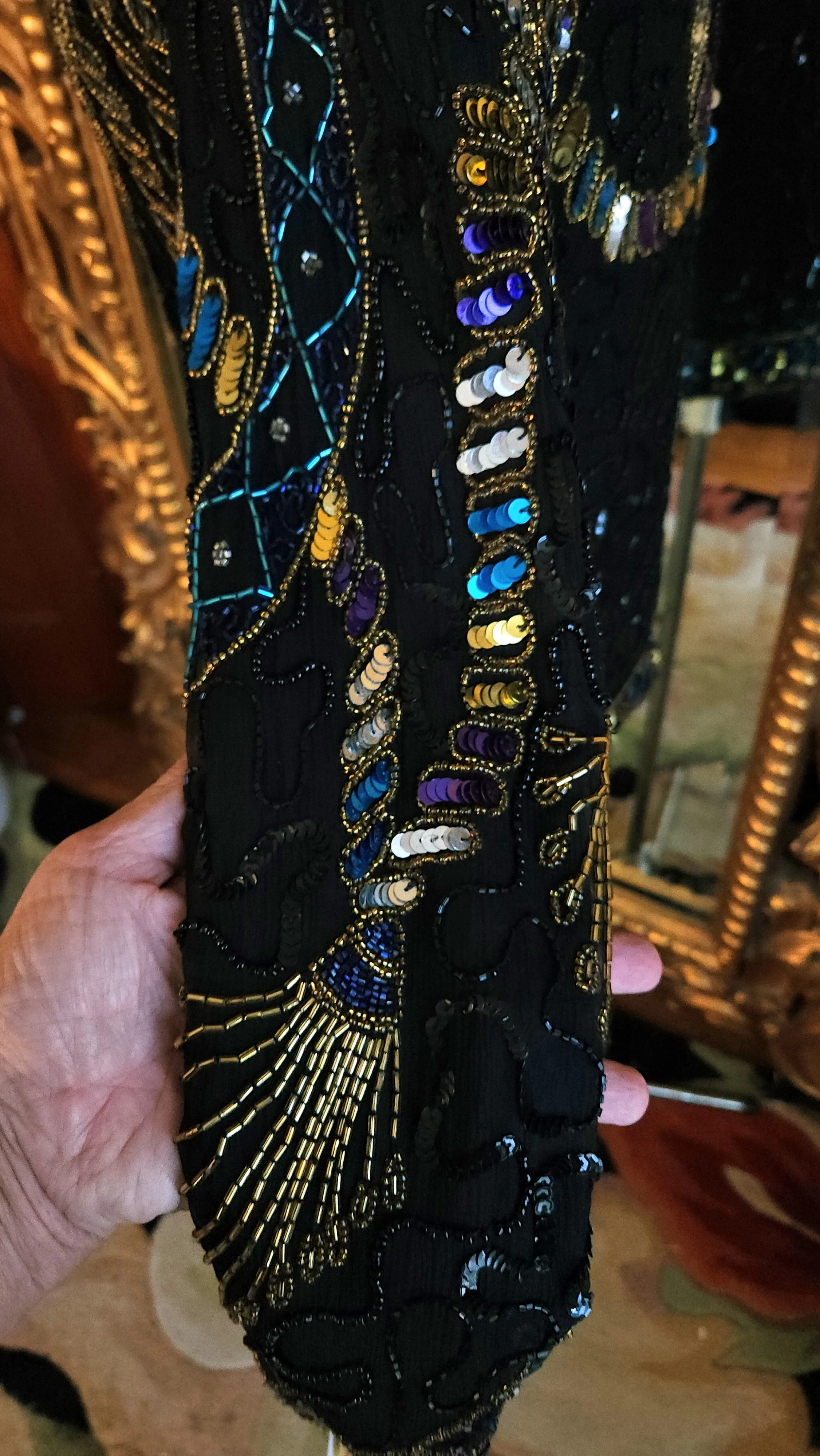 80s Black Silk Sequin And Beaded Tassle Jacket By Laurence Kazar - Image 7