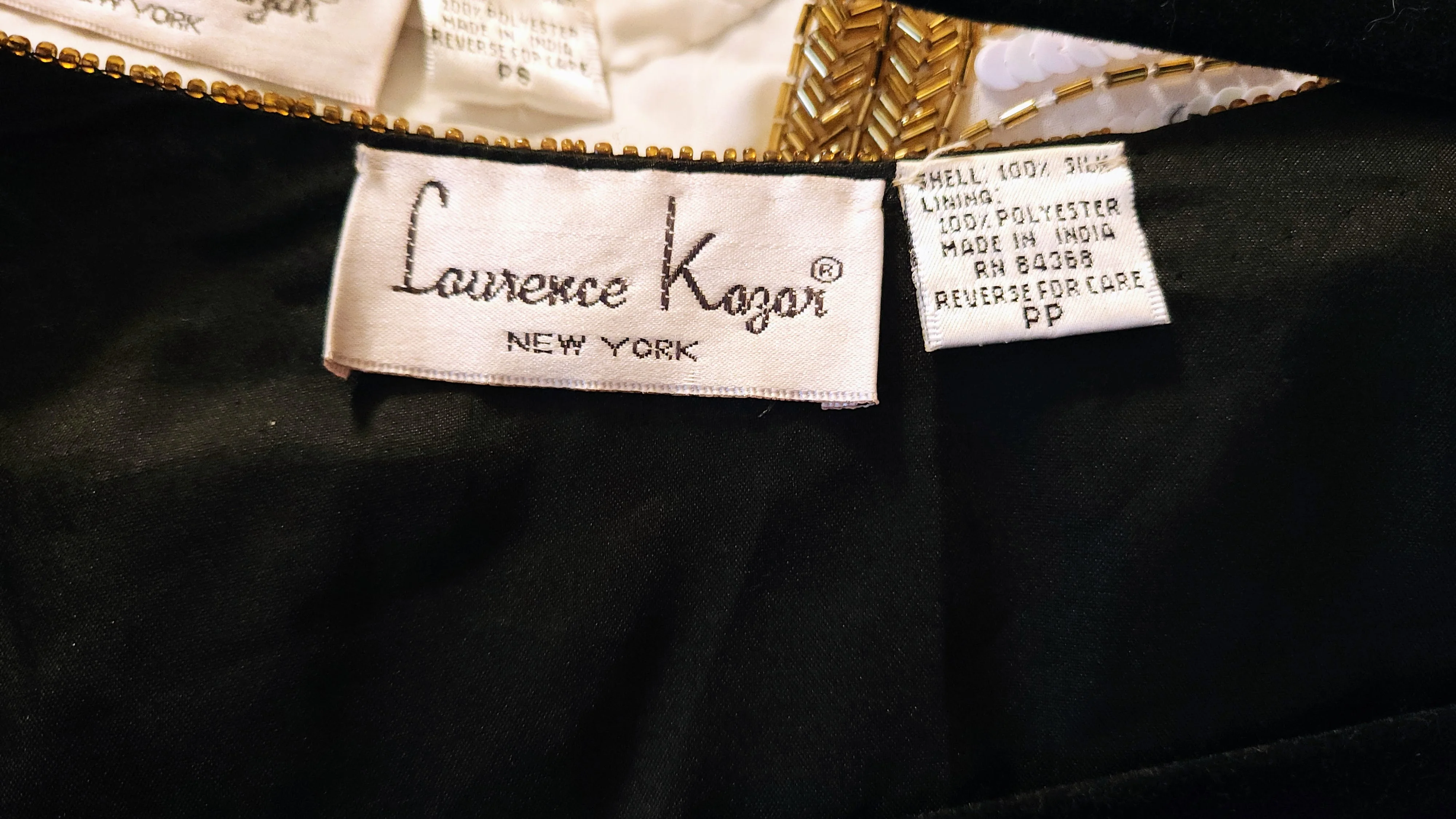 80s Black Silk Sequin And Beaded Tassle Jacket By Laurence Kazar - Image 9