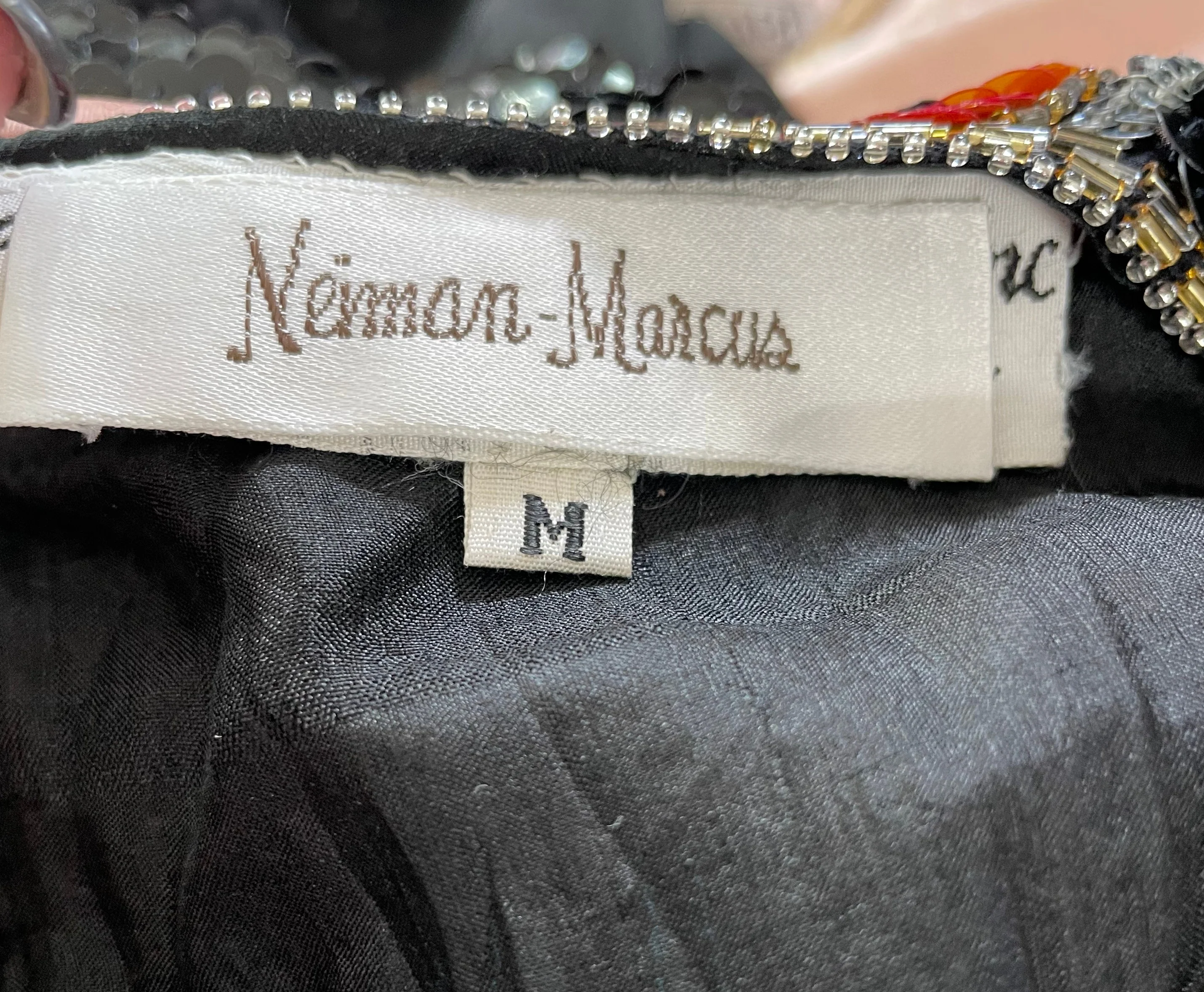 80s Black Silk Sequins Beaded Blouse By Neiman Marcus - Image 5