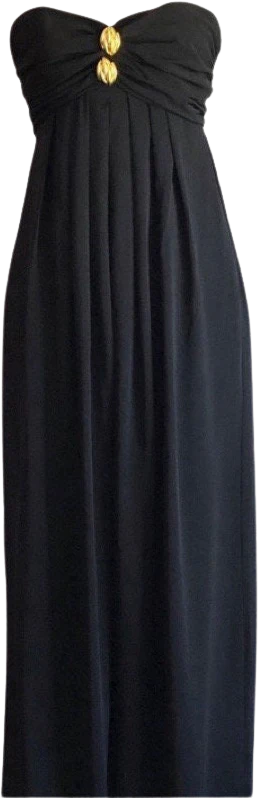 80s Black Strapless Lilli Ann Jumpsuit Ruched Glam Wide Leg Evening Party Jumpsuit Disco Dress Palazzo Vintage Pantsuit by L Rothschild For Lilli Ann I. Magnin