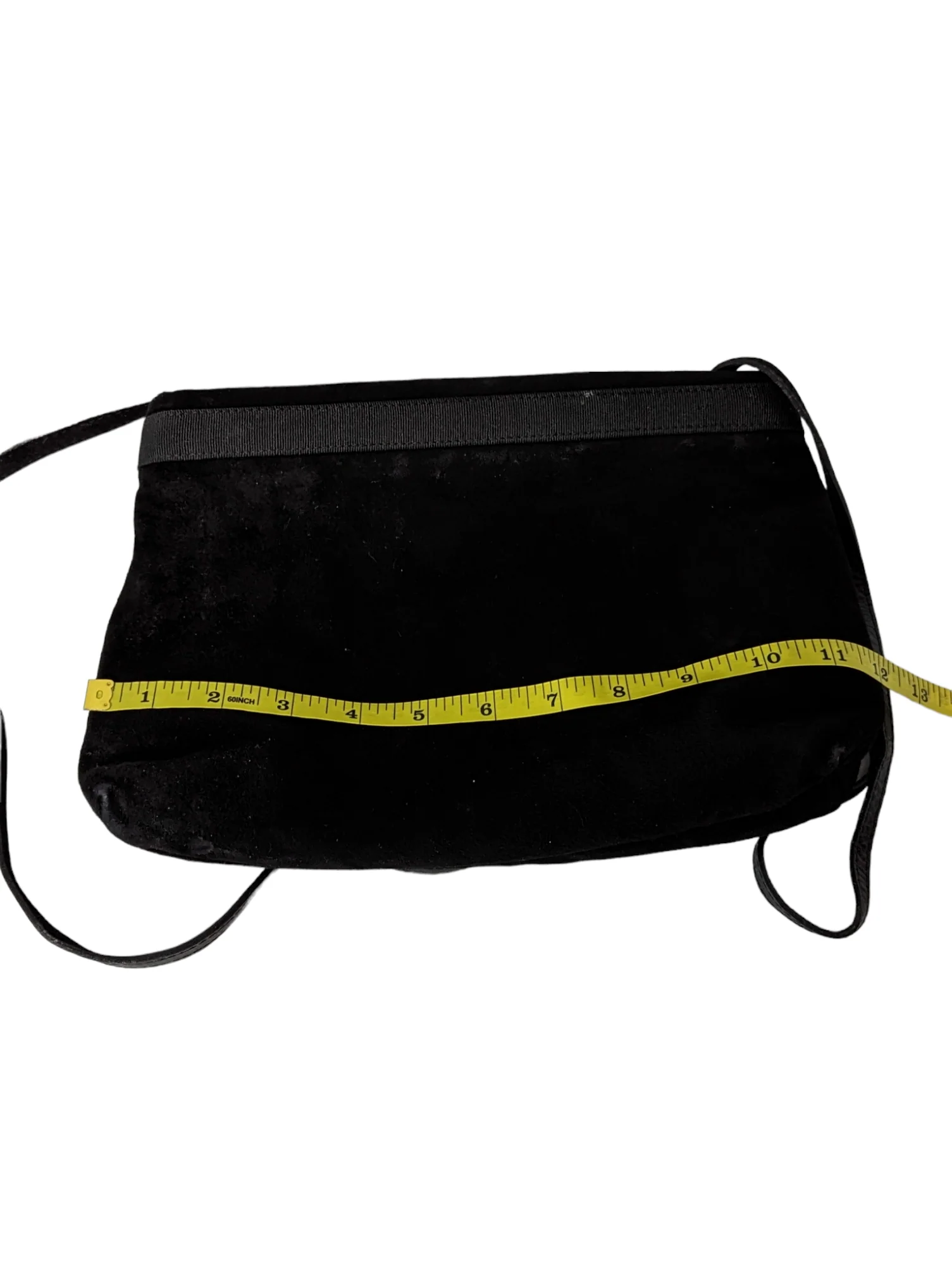 80s Black Suede Convertible Crossbody Clutch Purse By Salvatore Ferragamo - Image 6