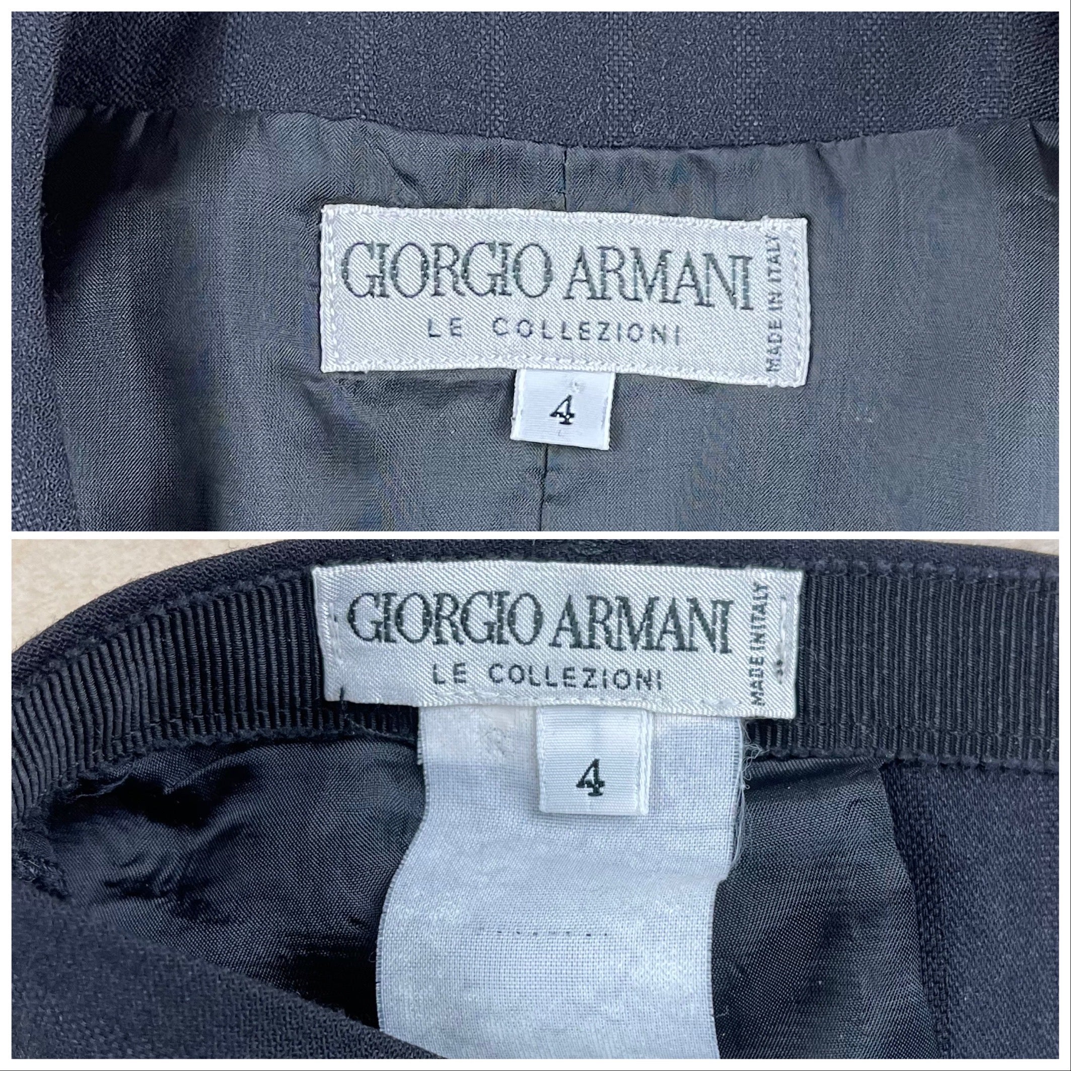 80s Black Tailored Pinstripe Suit By Giorgio Armani - Image 7