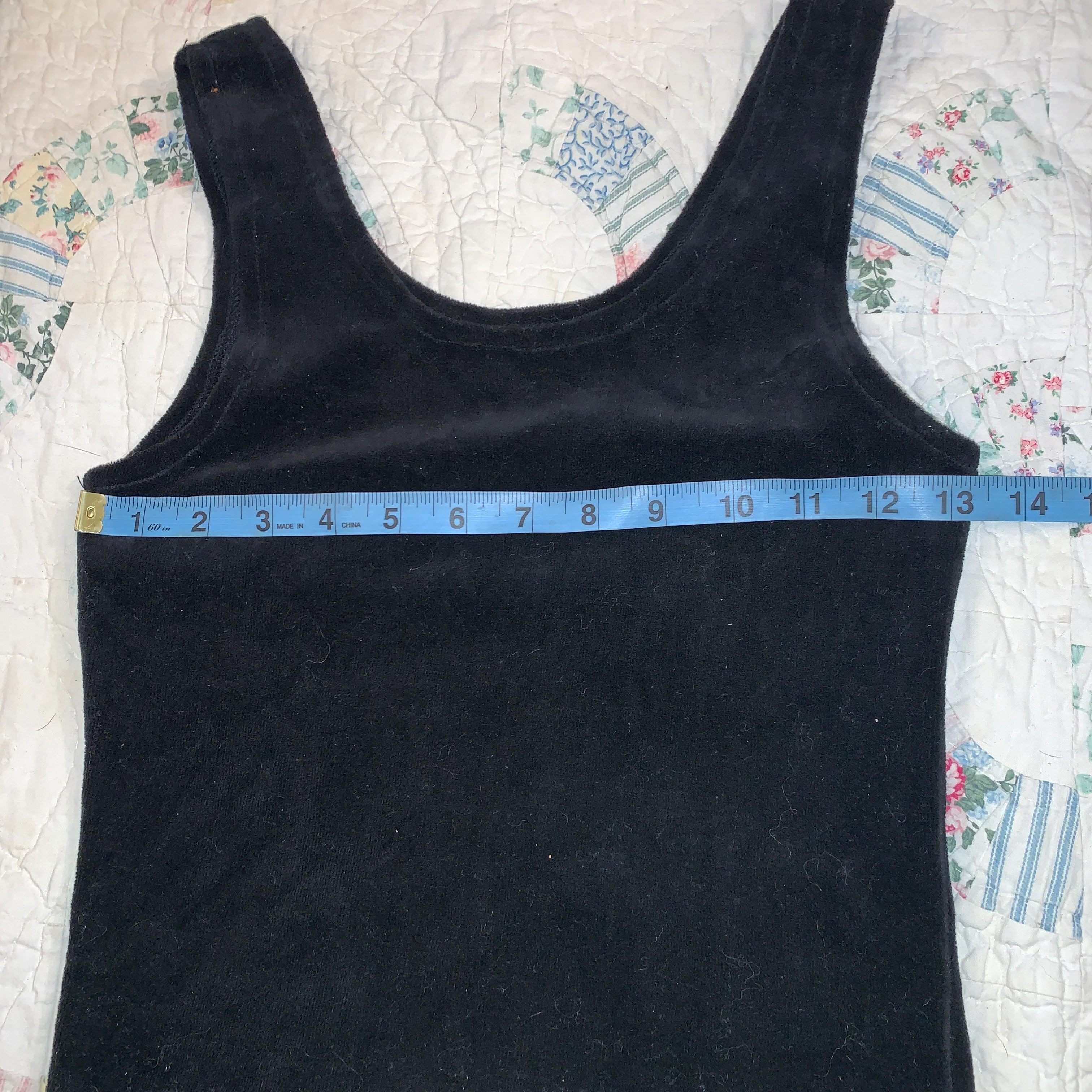 80s Black Velour Crop Top Osfa Made In Britain By Stirling Cooper - Image 3