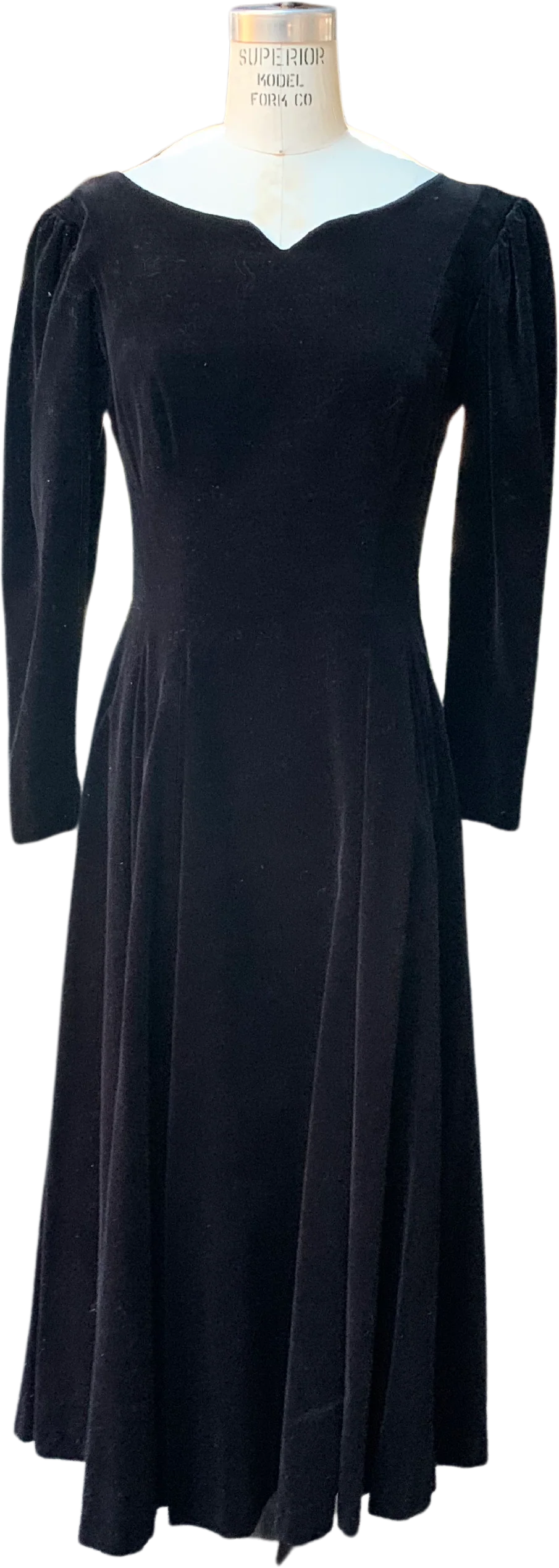 80s Black Velvet And Lace Corset Back Formal Dress By Laura Ashley