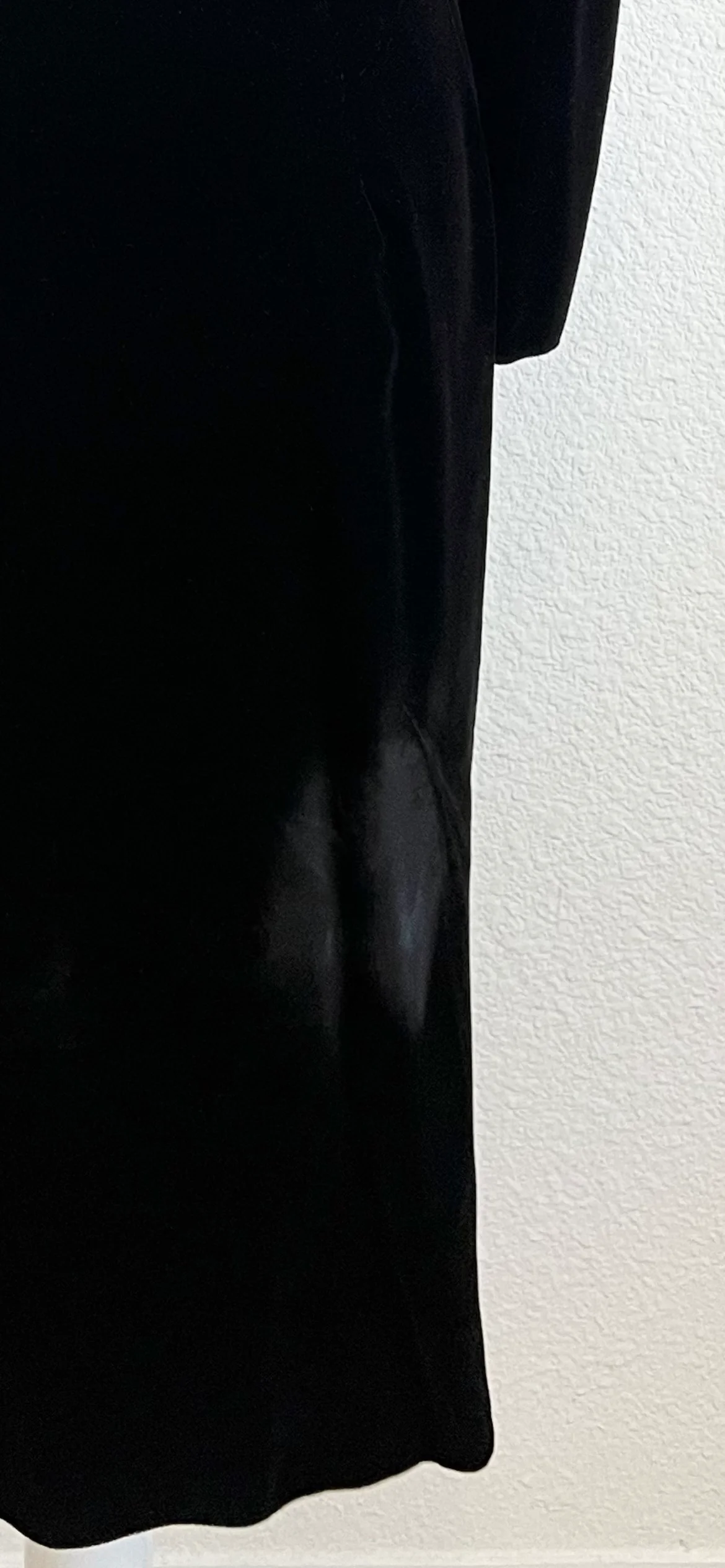 80s Black Velvet Wrap Goddess Drape Long Sleeves Dress By Di Nuovo - Image 10