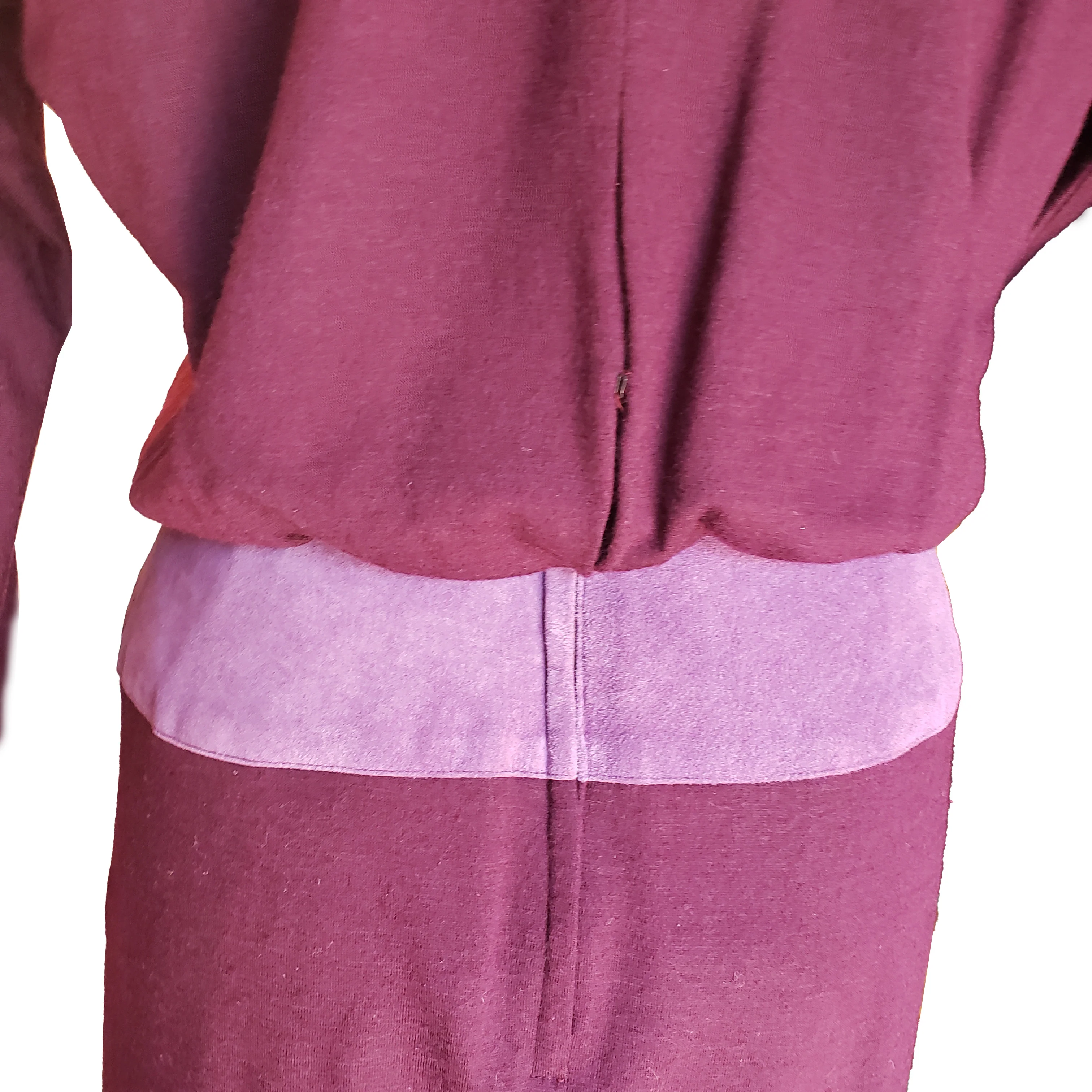 80s Blouson Dress Maroon Knit Dolman Sleeves Large By St. Gillian - Image 7