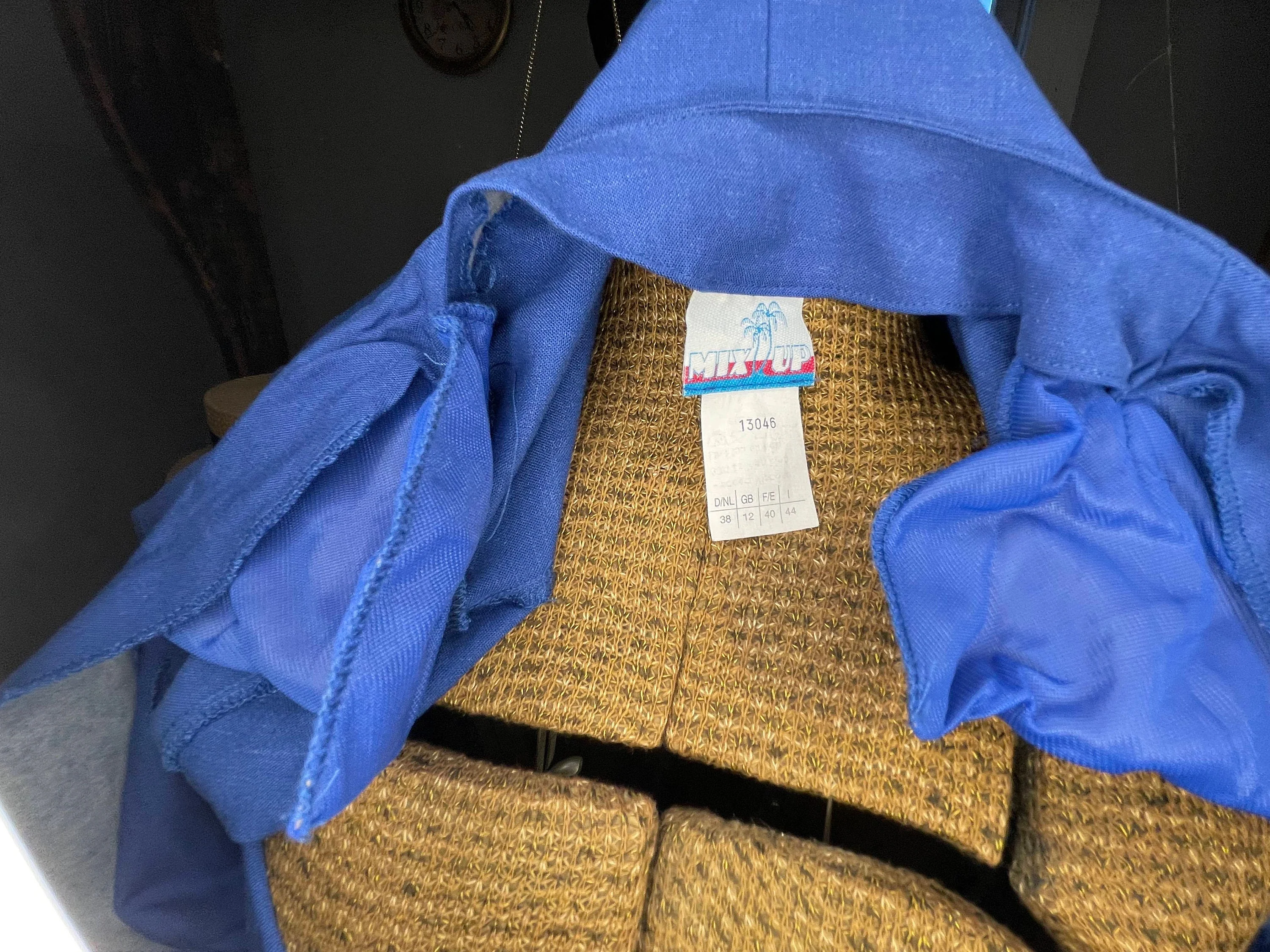 80s Blue Mix Up Mini Dress - Image 4