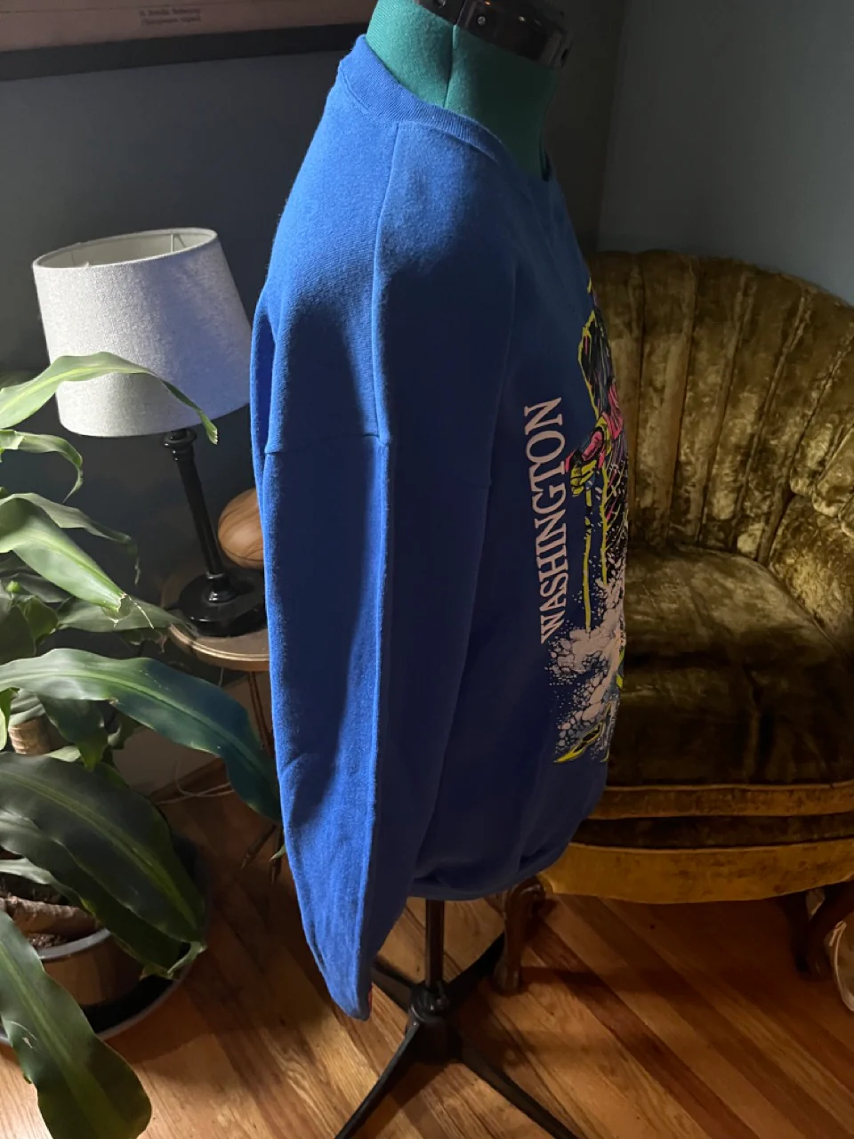 80s Blue/neon Multicolor Graphic Oversized Sweatshirt By Ski Washington - Image 3