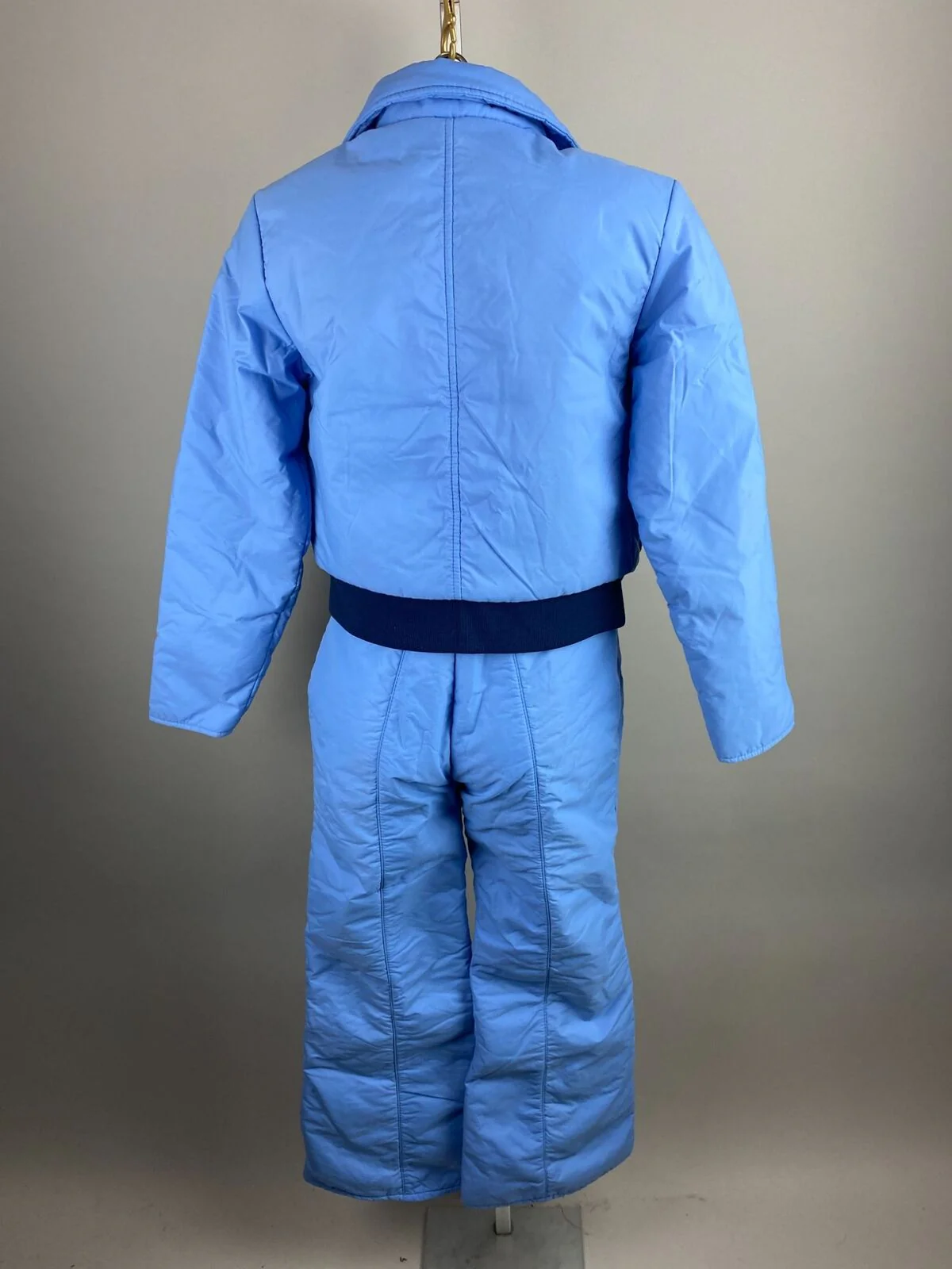 80s Blue Ski Suit Snowsuit Apres Snow Bib And Jacket By Serac - Image 6