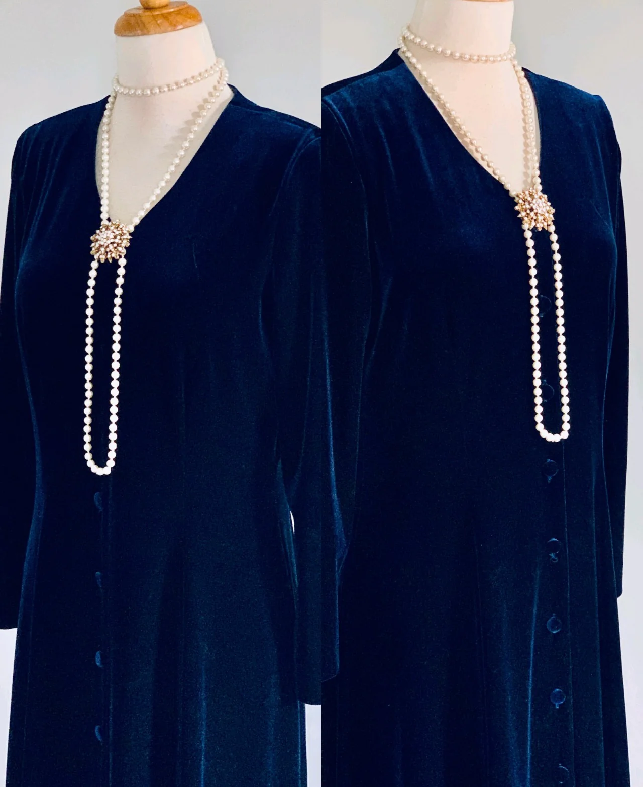 80s Blue Velvet Evening Dress By J Stevens - Image 7