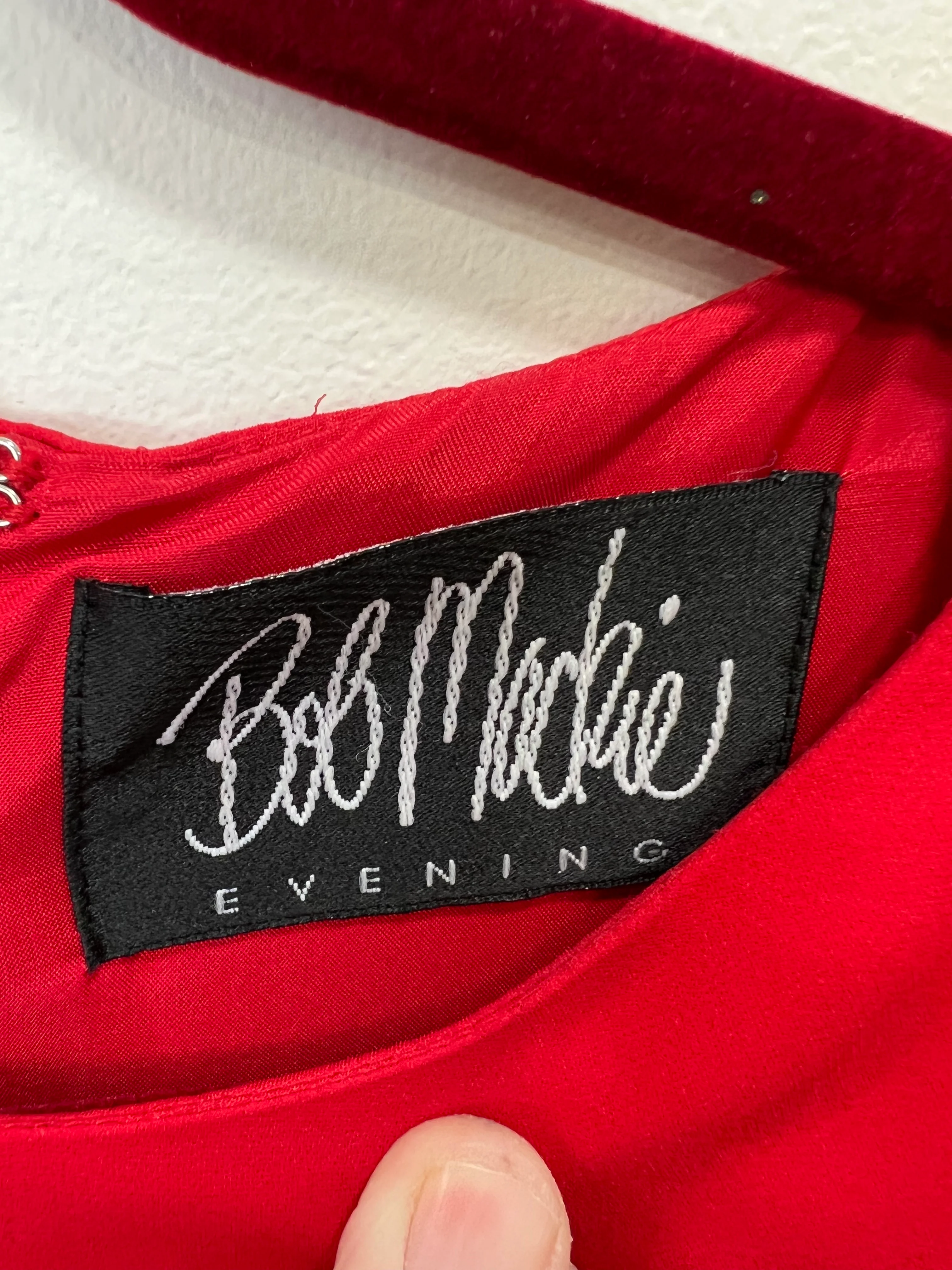 80s Bob Mackie Evening Women’s Red Silk Dress By Bob Mackie - Image 4