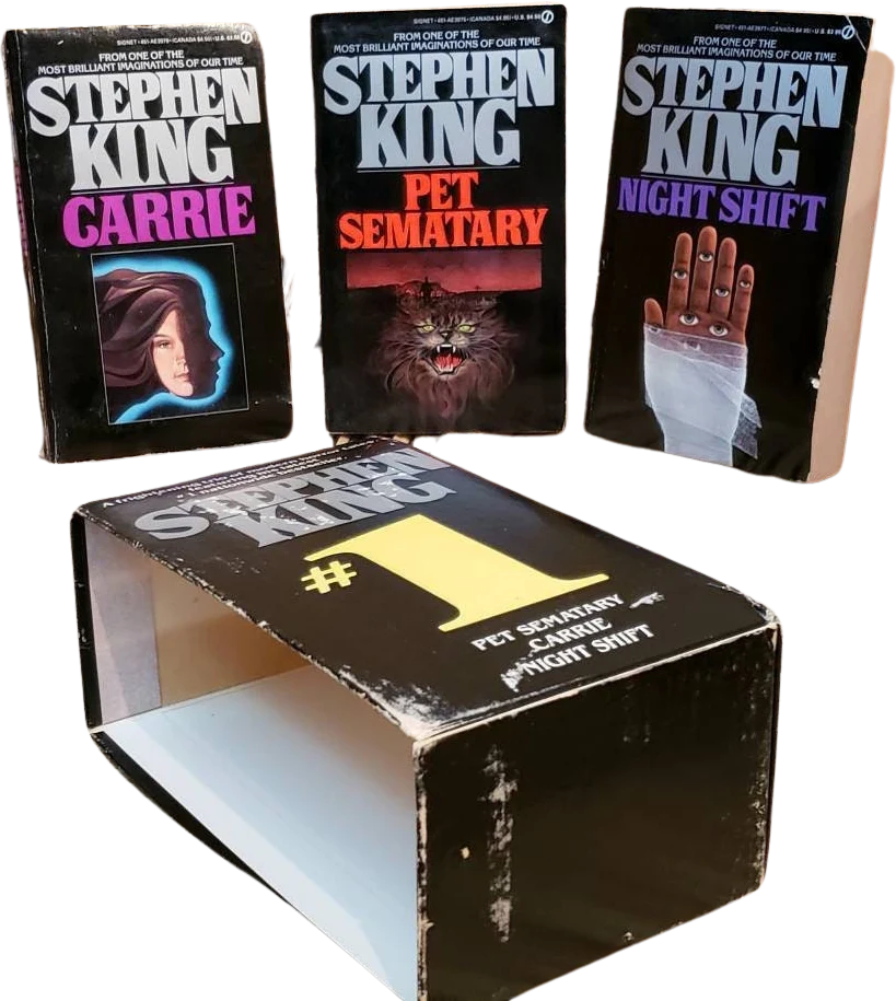 80s Box Set of 3 Books Carrie Pet Sematary and Night Shift by Stephen King