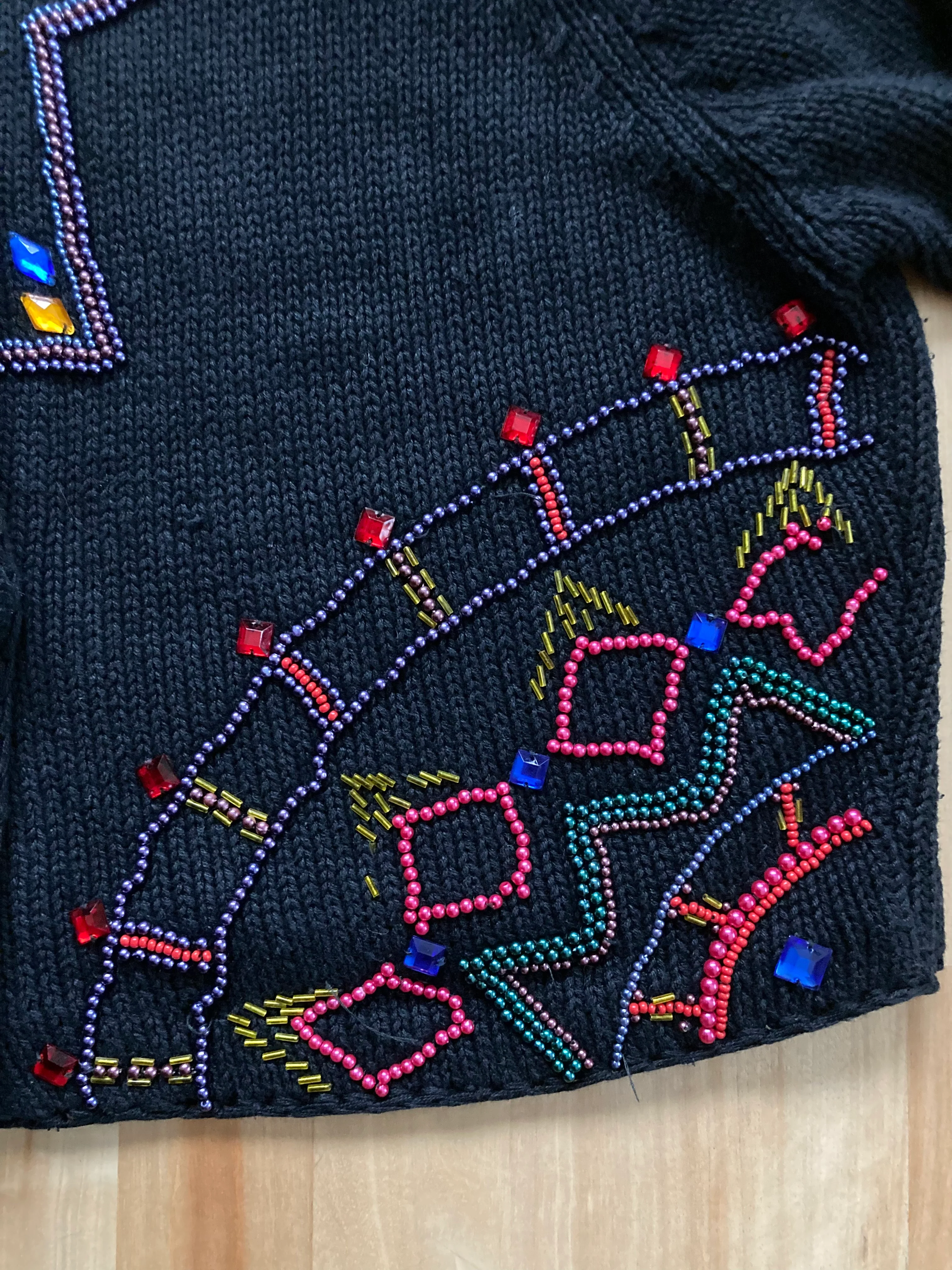 80s Boxy Beaded Cardigan By New York News - Image 4