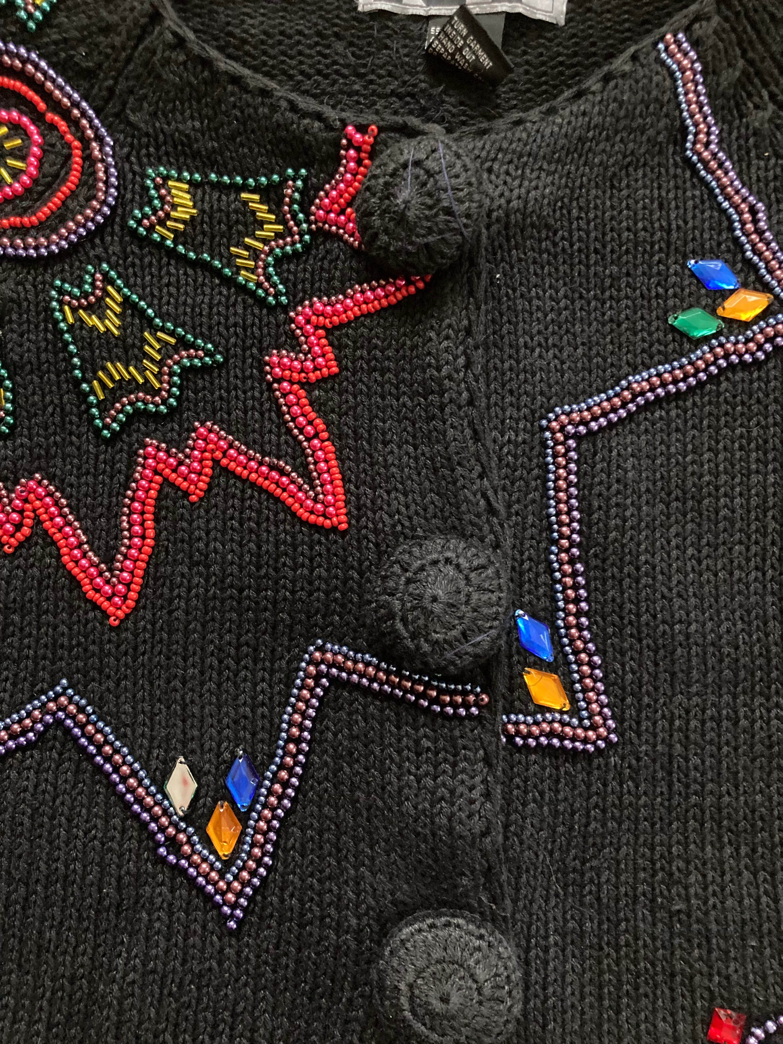 80s Boxy Beaded Cardigan By New York News - Image 5
