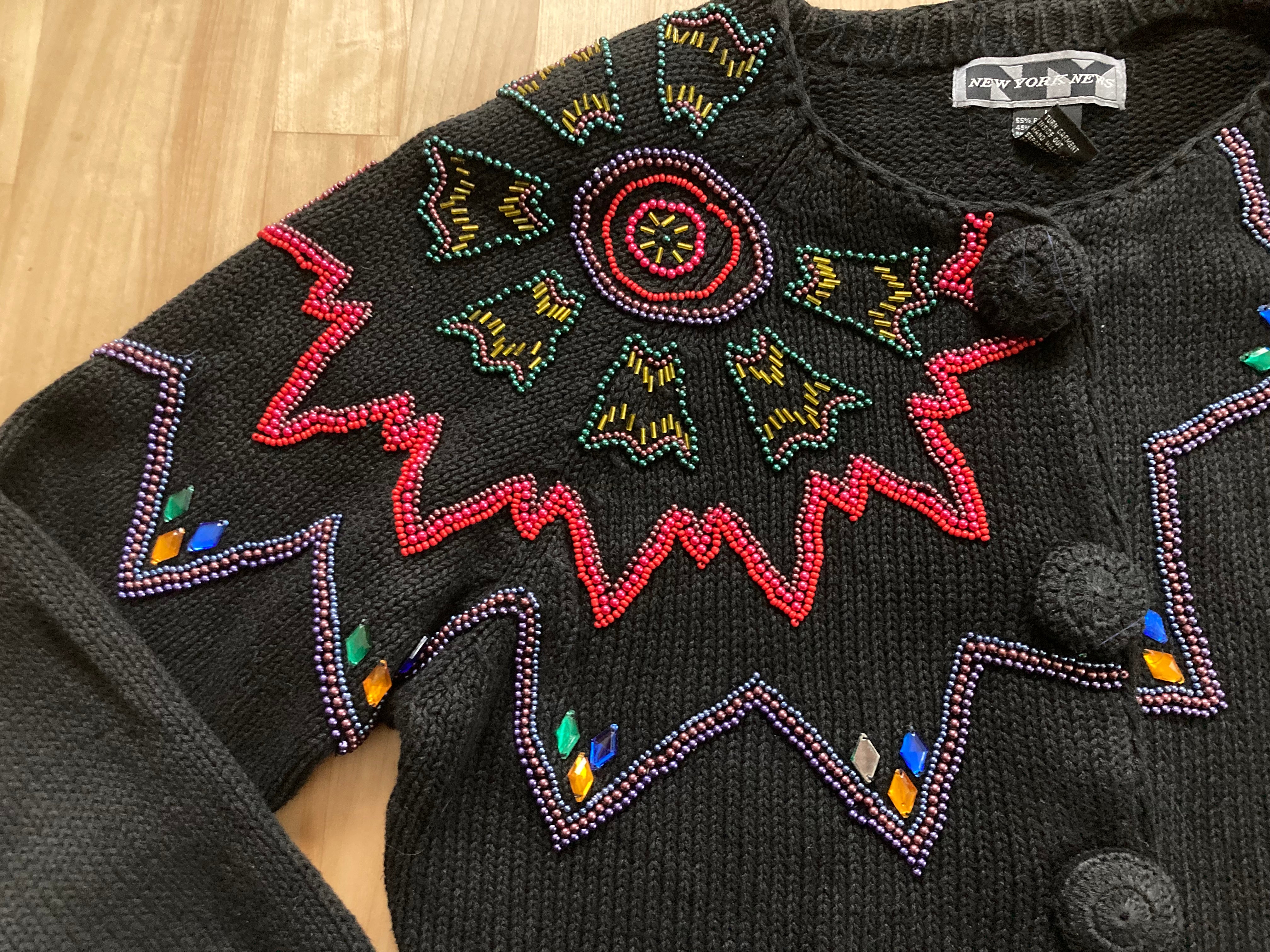 80s Boxy Beaded Cardigan By New York News - Image 7
