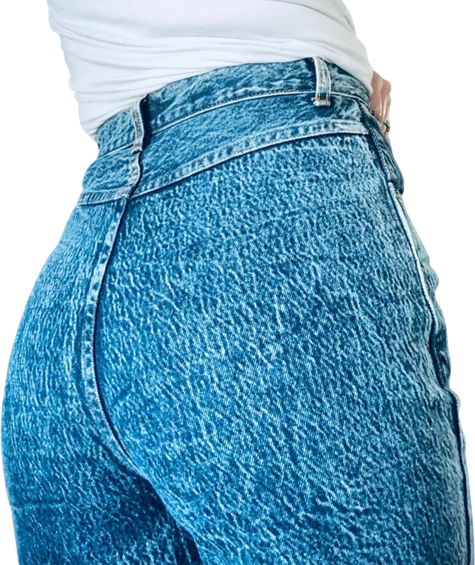 80s Brand New Acid Wash High Waist Button Ankle Jeans By Stefano International - Image 2