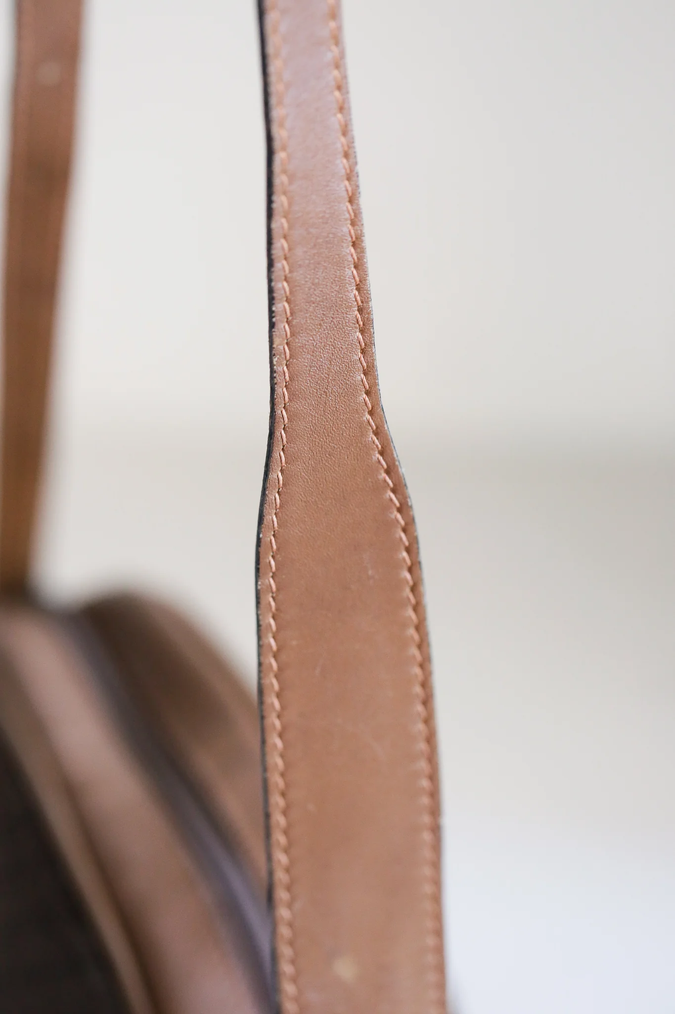 80s Brown Canvas Leather Trim Micro Print Camera Bag By Gucci - Image 9