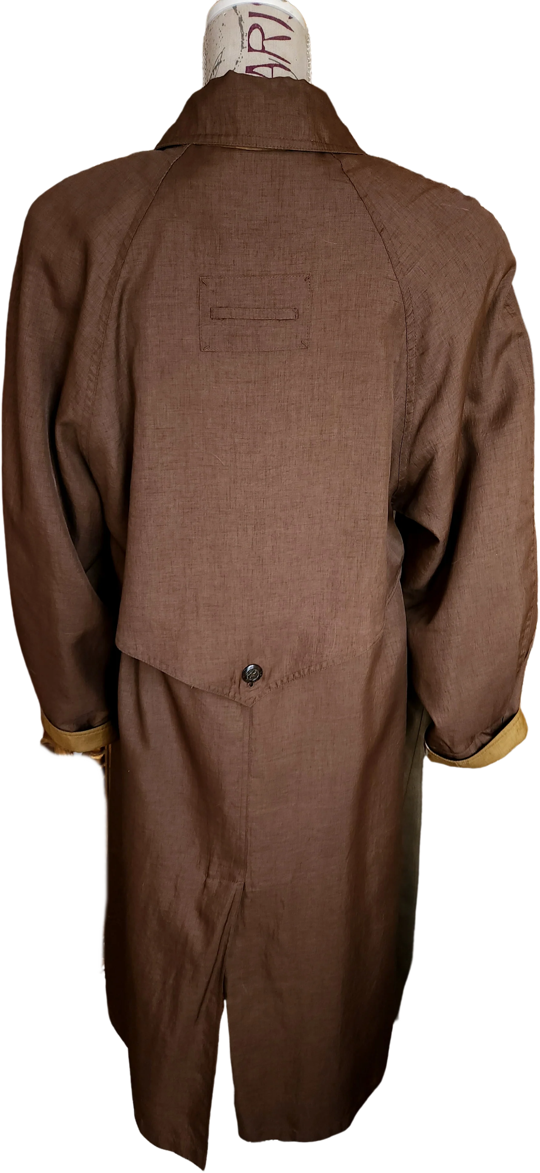 80s Brown Oversized Long All Weather Trench Coat by J Gallery - Image 2
