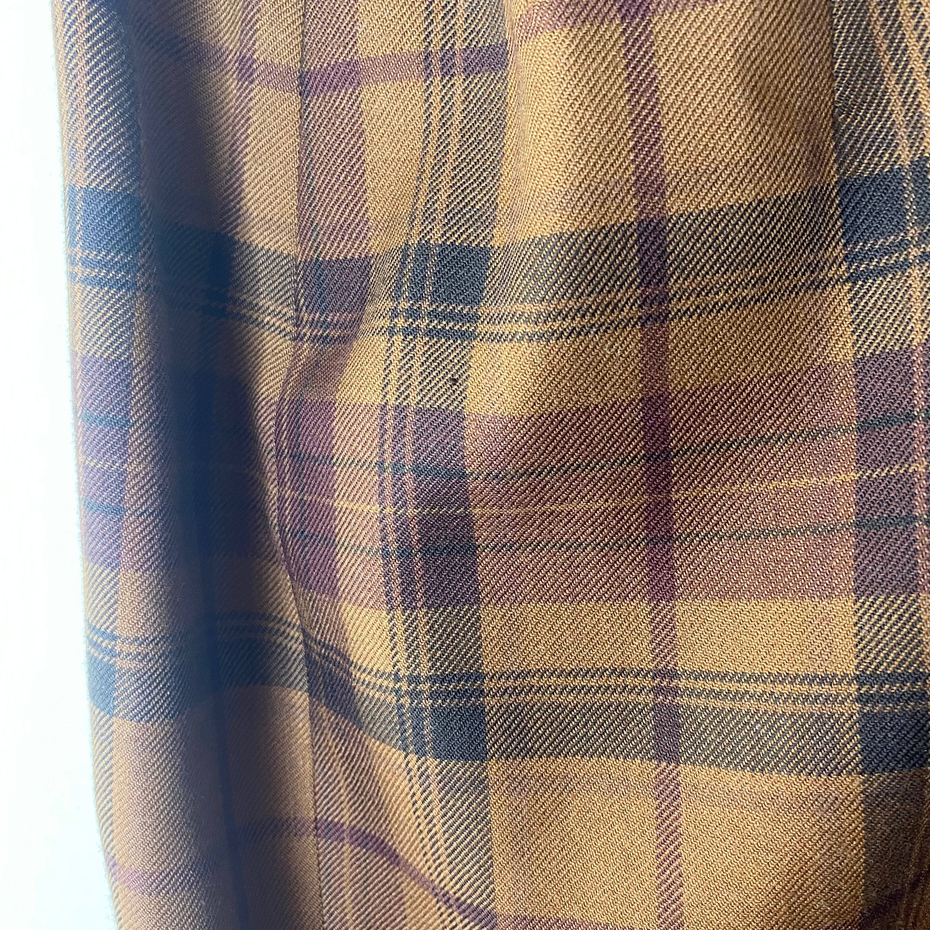 80s Brown Plaid Wrap Skirt By Banana Republic - Image 6