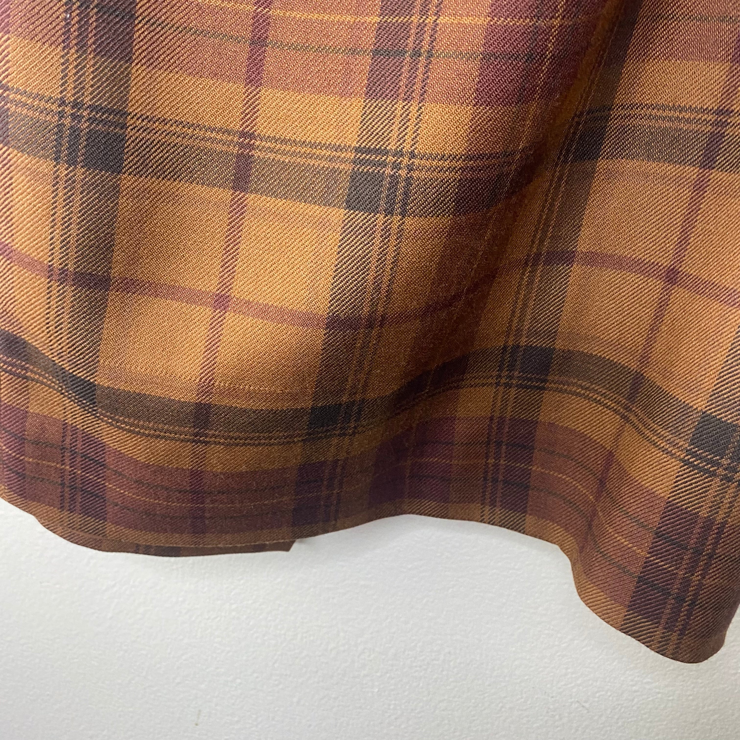 80s Brown Plaid Wrap Skirt By Banana Republic - Image 9