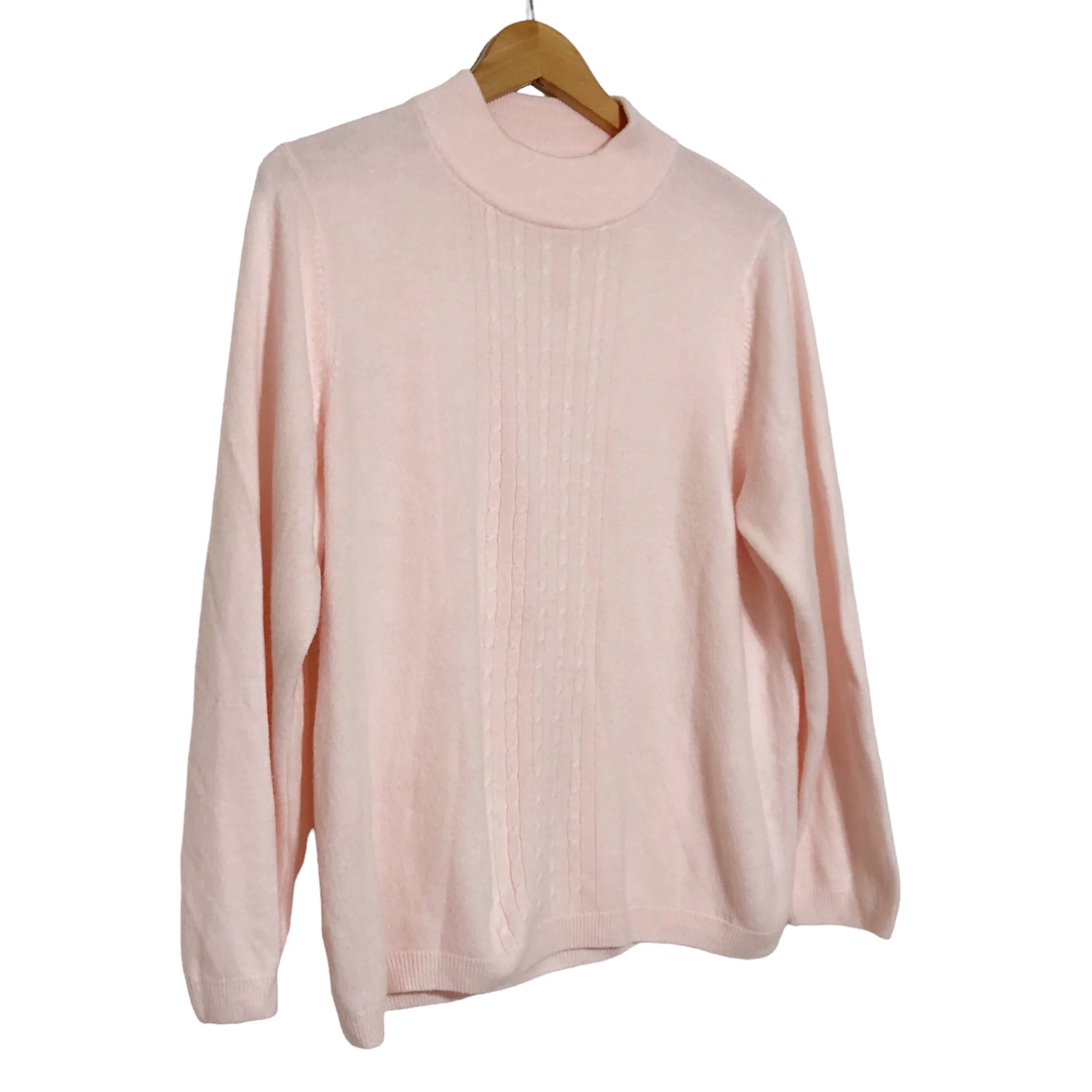 80s Cable Knit Soft Mockneck Sweater By Allison Daley Petite - Image 7