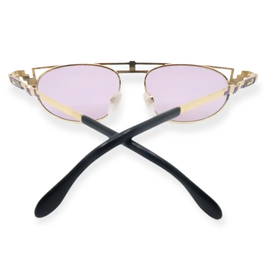 80s Cazal Sunglasses Purple And Gold , Made In Germany By Cazal - Image 2