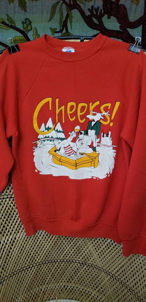 80s Cheers Santa Ugly Christmas Sweatshirt by Miller - Image 4