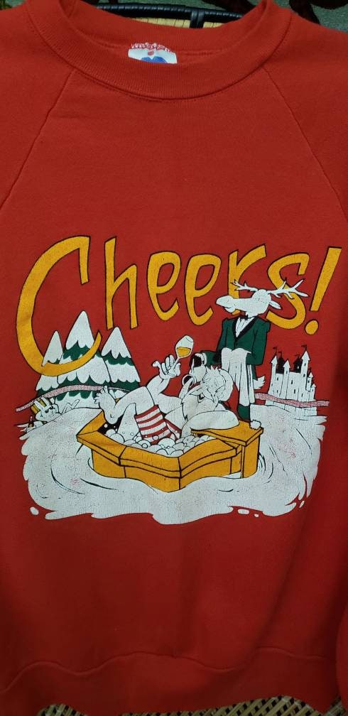 80s Cheers Santa Ugly Christmas Sweatshirt by Miller - Image 5