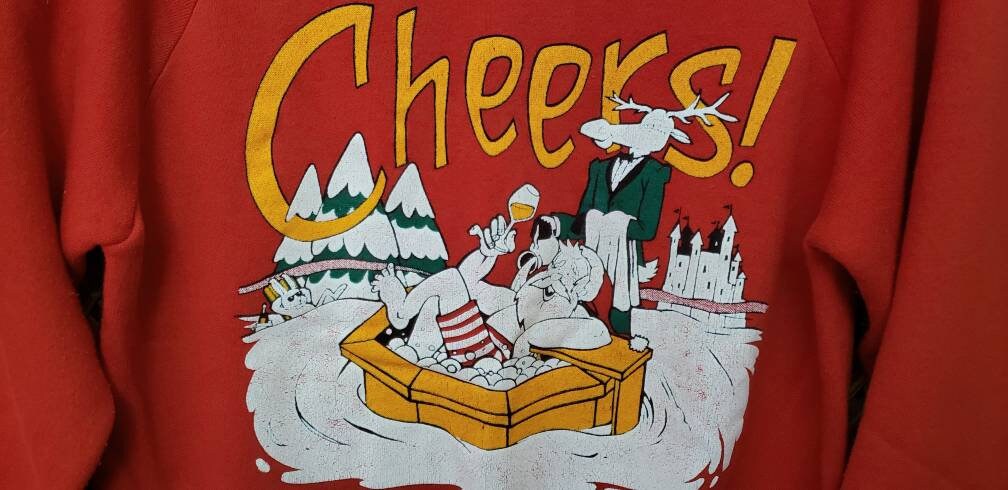 80s Cheers Santa Ugly Christmas Sweatshirt by Miller - Image 6