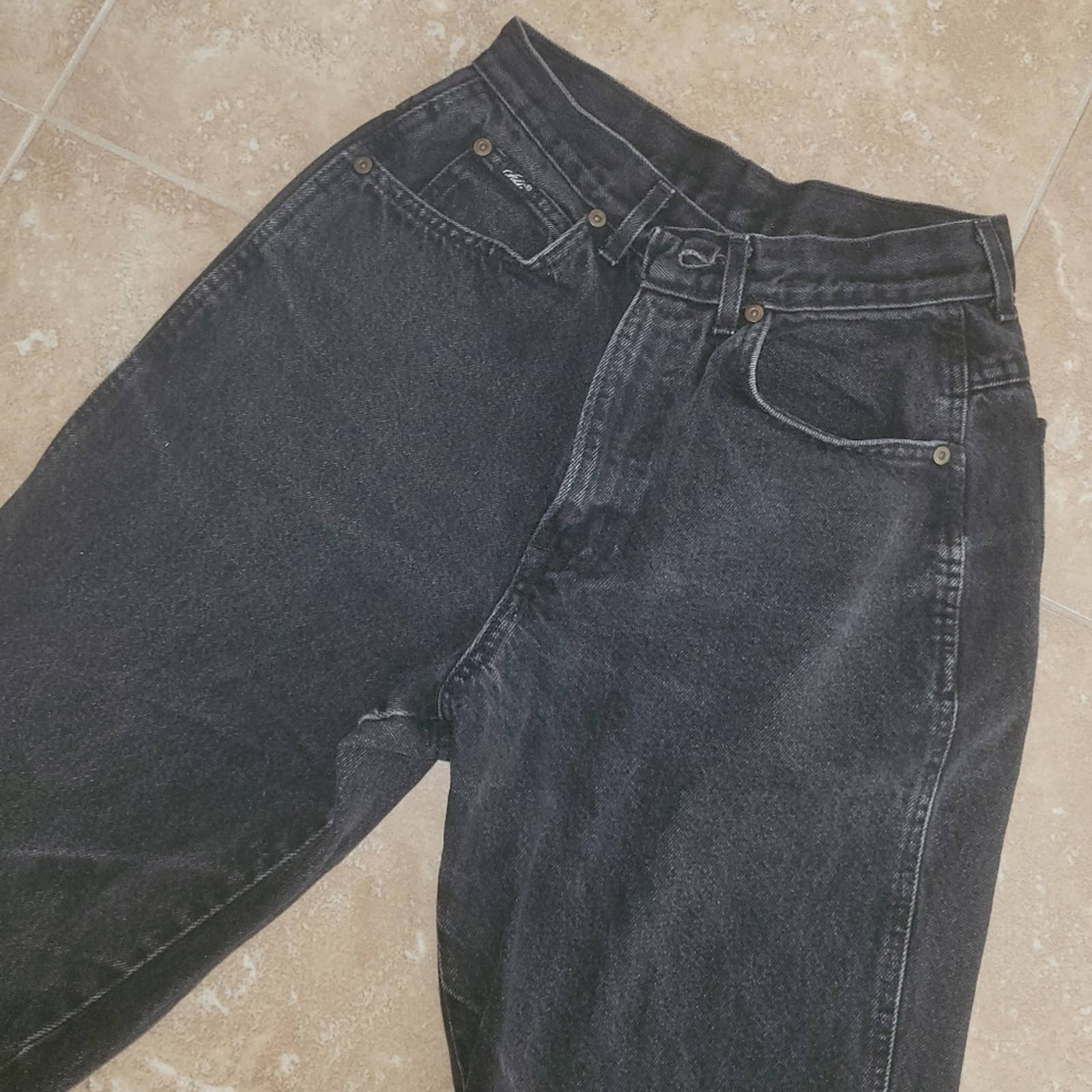 80s Chic Vintage Faded Black High Waist Mom Jeans by Chic - Image 3