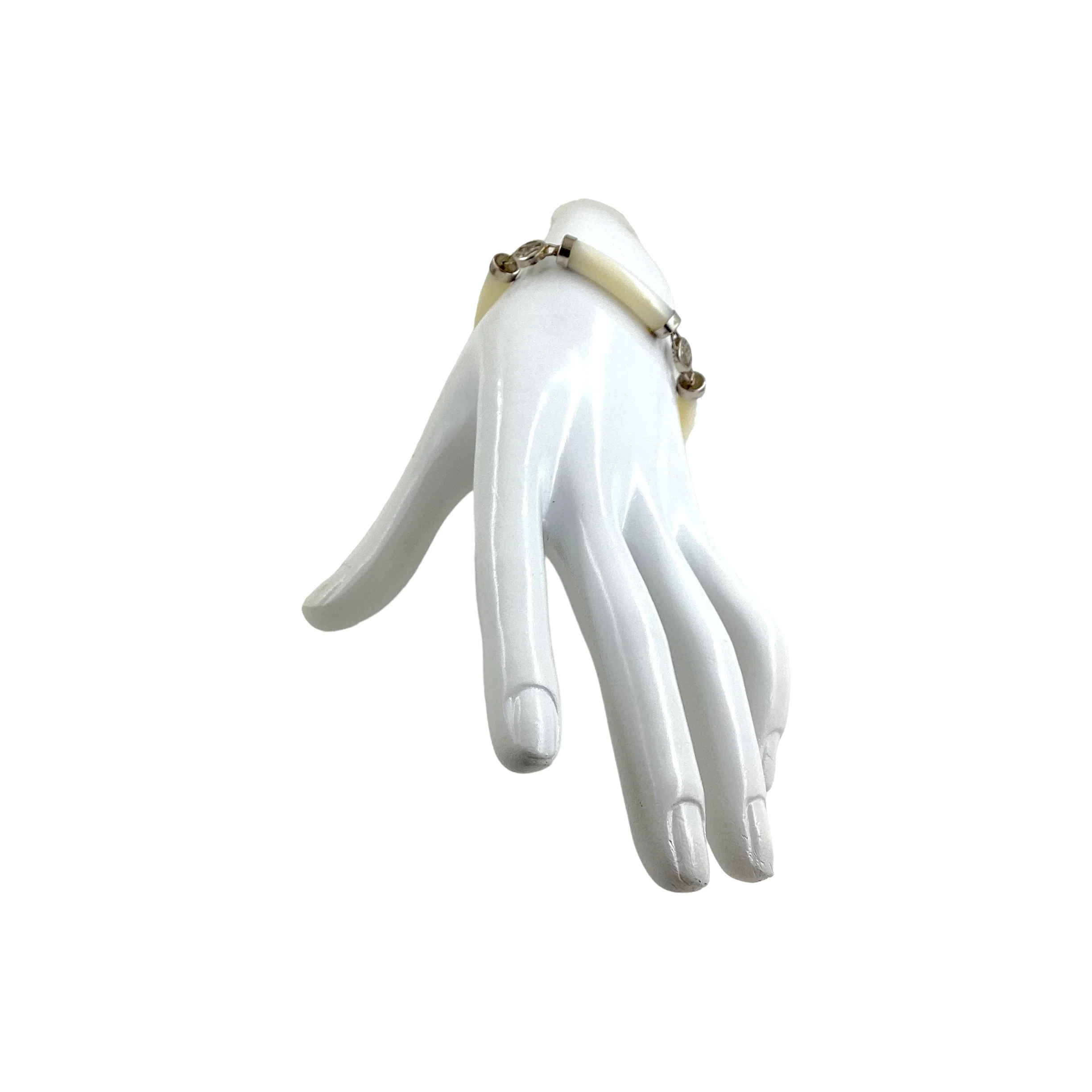 80s Chinese Lucky Tube Link Bracelet With Safety Chain - Image 12