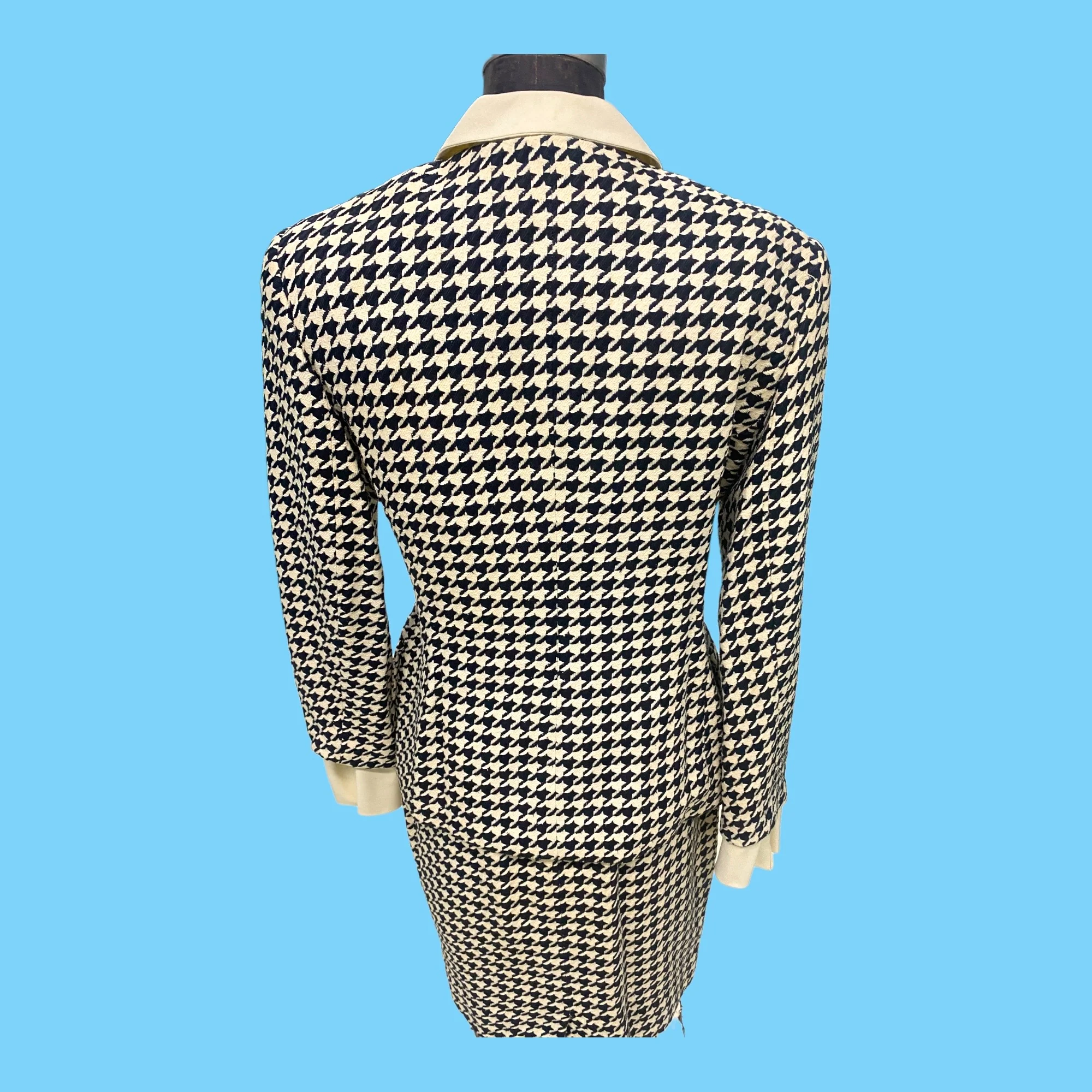 80s Black White Two Piece Suit Size 10 by Christian Dior - Image 8