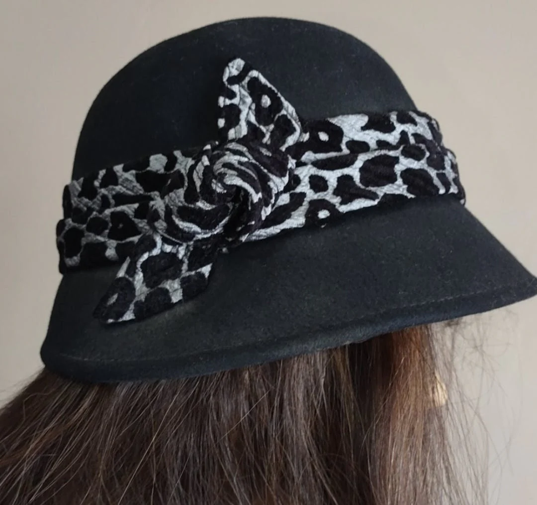 80's Leopard Accent Wool Hat by Scala Collezione - Image 3
