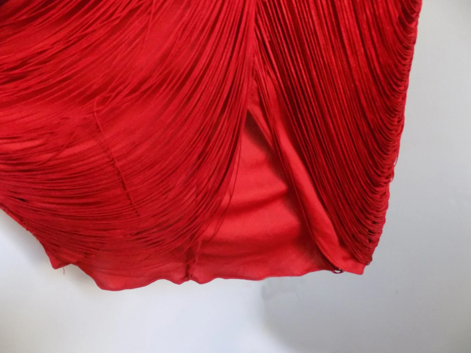 80s Climax Designer Dress California Fringe Red Vamp by  David Howard - Image 5