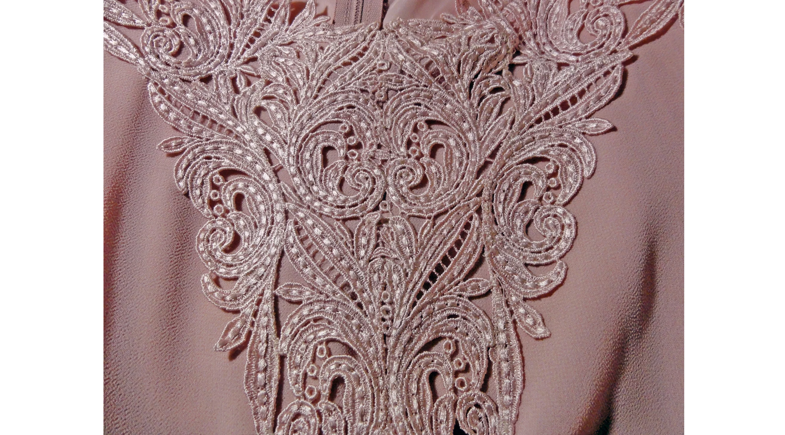 80s Cocktail Gown Pink Lacy Sheer Layered Shift Dress By Ursula of Switzerland - Image 6