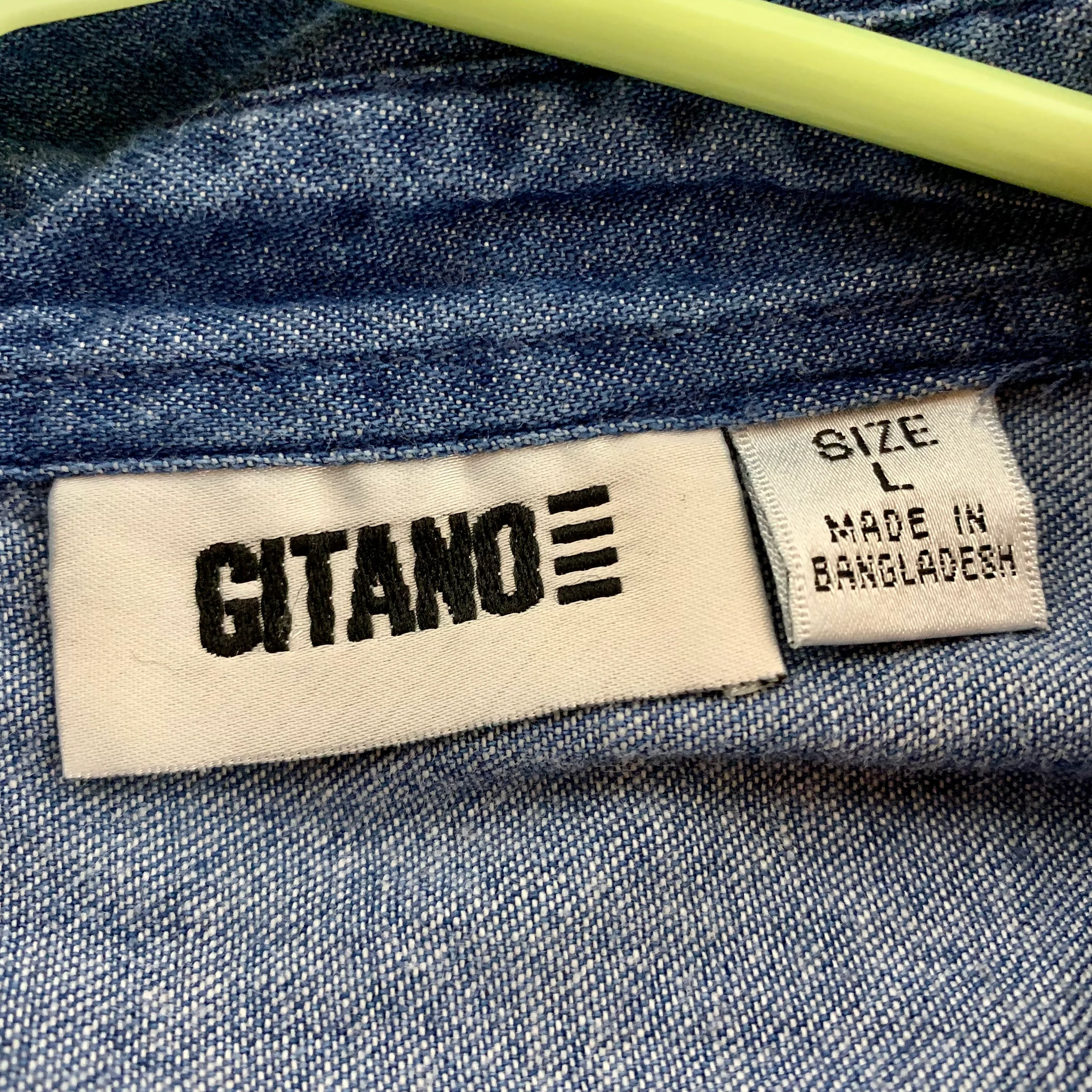 80s Conductor Stripe Plaid Denim Oversized Chore Shirt By Gitano - Image 9