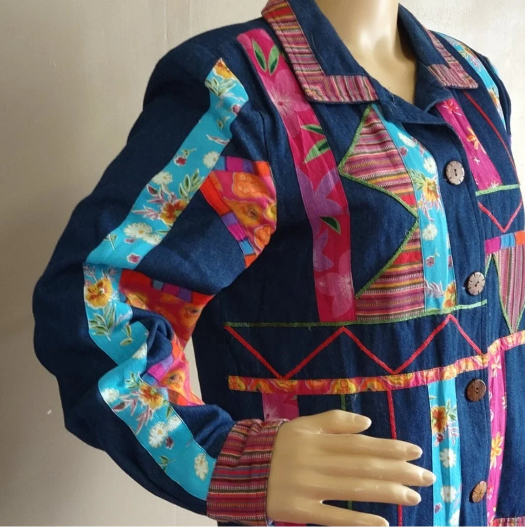 80's Coordinating Patch Denim Top by K.t.mckenzie - Image 3
