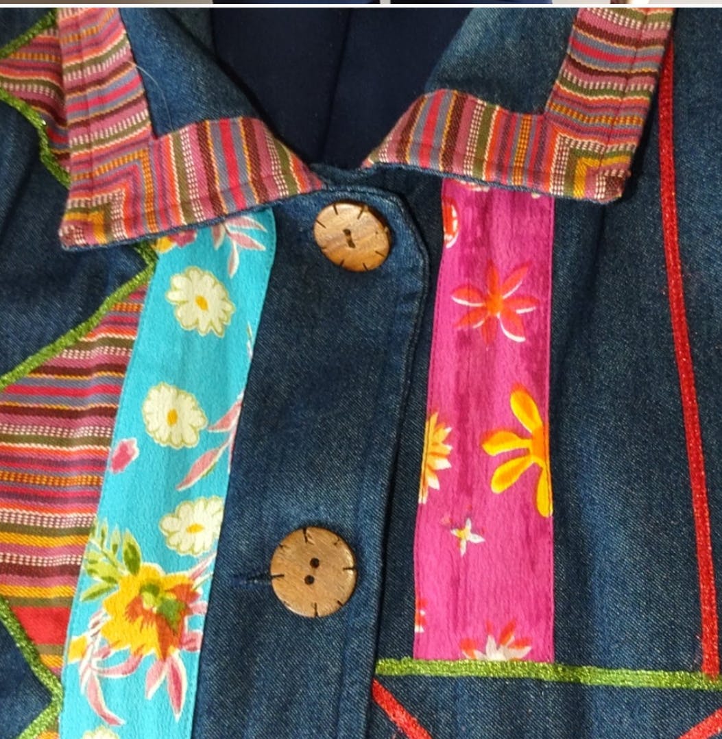 80's Coordinating Patch Denim Top by K.t.mckenzie - Image 4