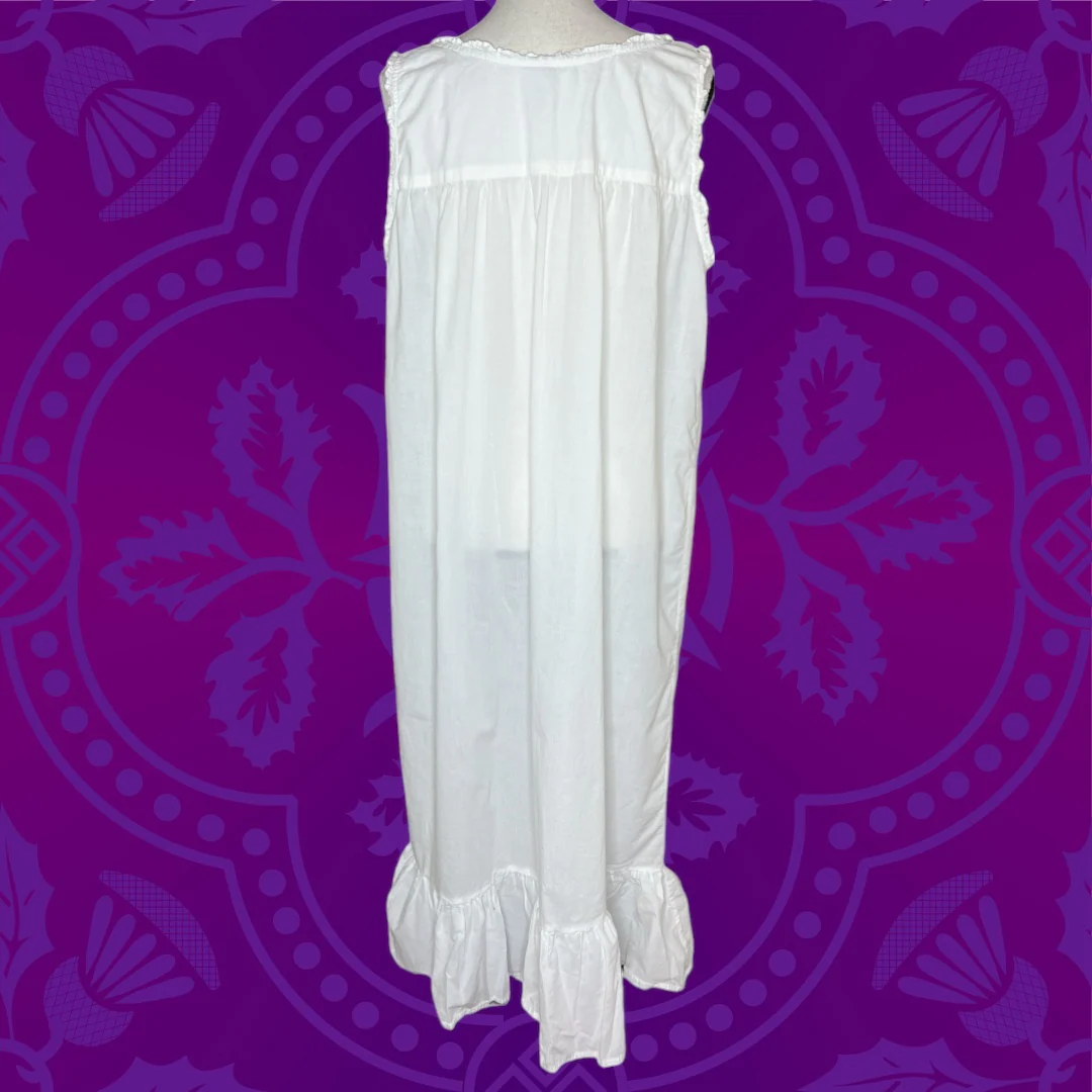 80s Cotton Embroidered Lace Cotton Nightgown by Partners Mervyns - Image 3