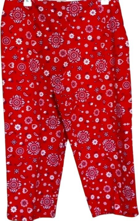 80s Cotton Spandex Art Deco Cropped Pants