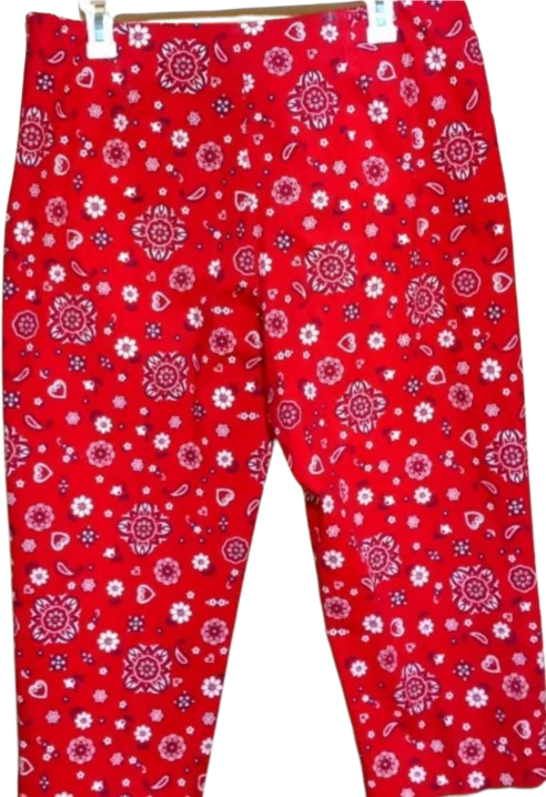 80s Cotton Spandex Art Deco Cropped Pants - Image 2
