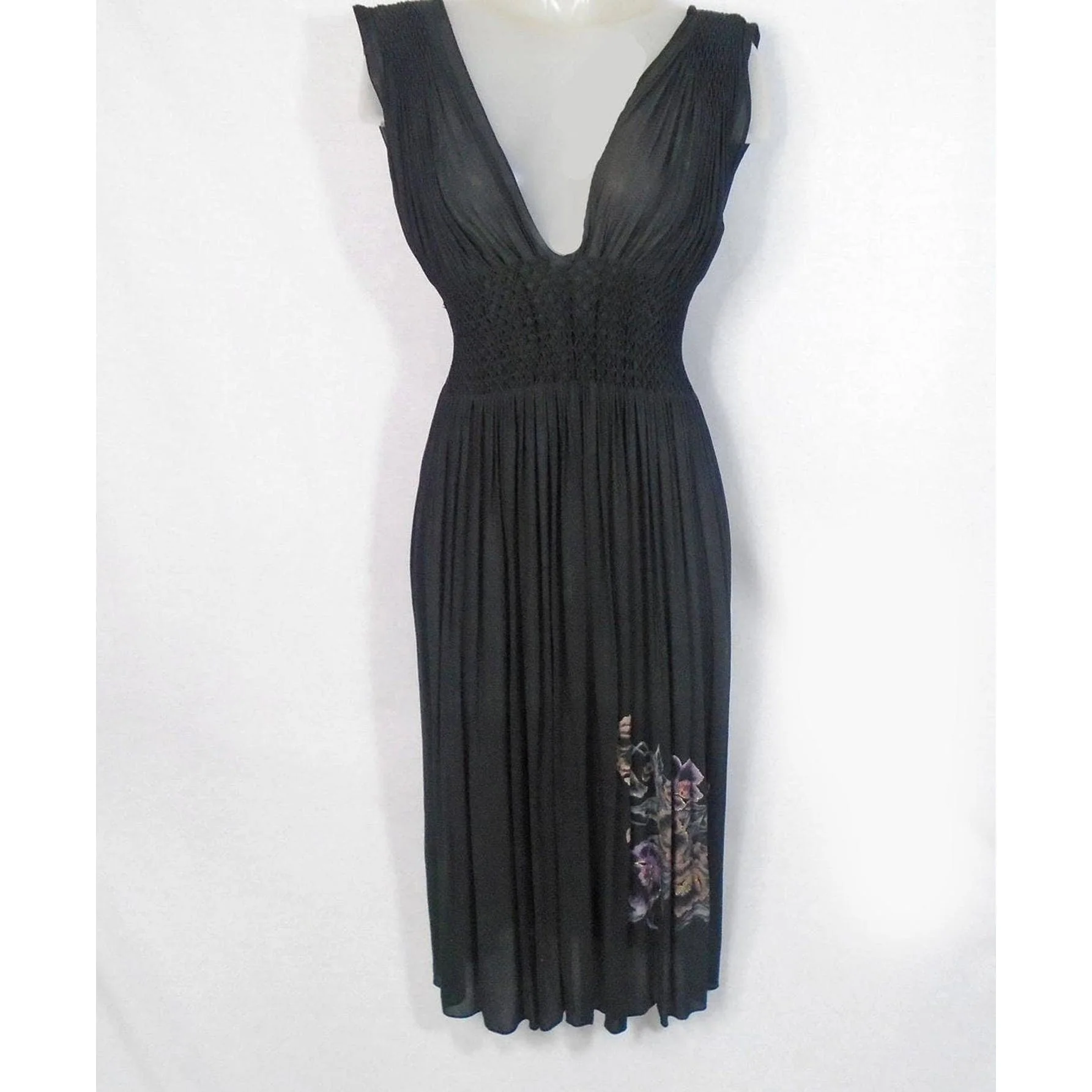 80s Couture Chiffon Cocktail Dress Low Back, Low Cut by Desing Reg D - Image 4