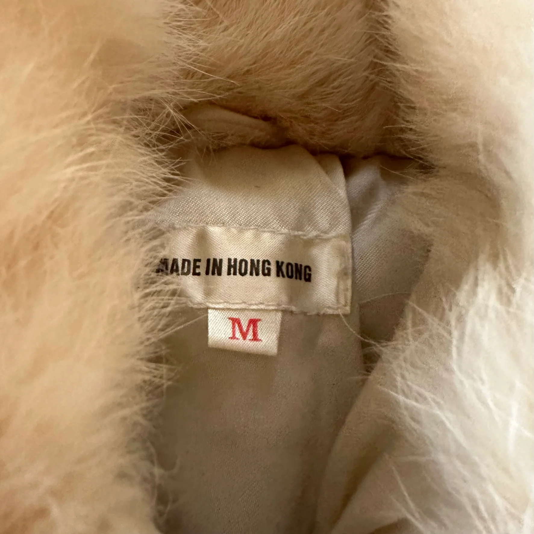 80s Cream Beige Rabbit Fur Bomber Coat - Image 6