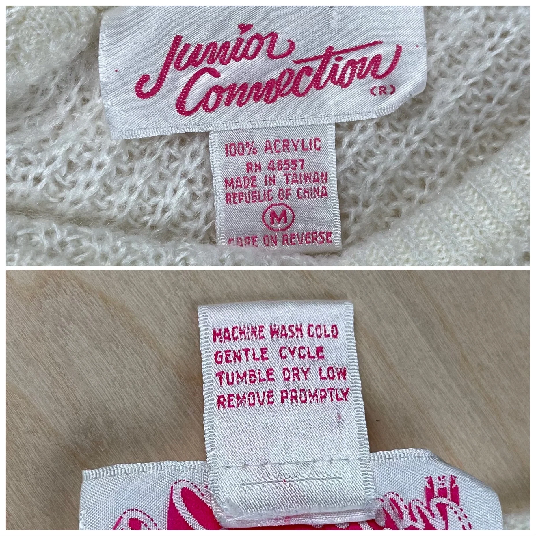 80s Cream Chunky Knit Short Sleeve Crop Sweater By Junior Connection - Image 6